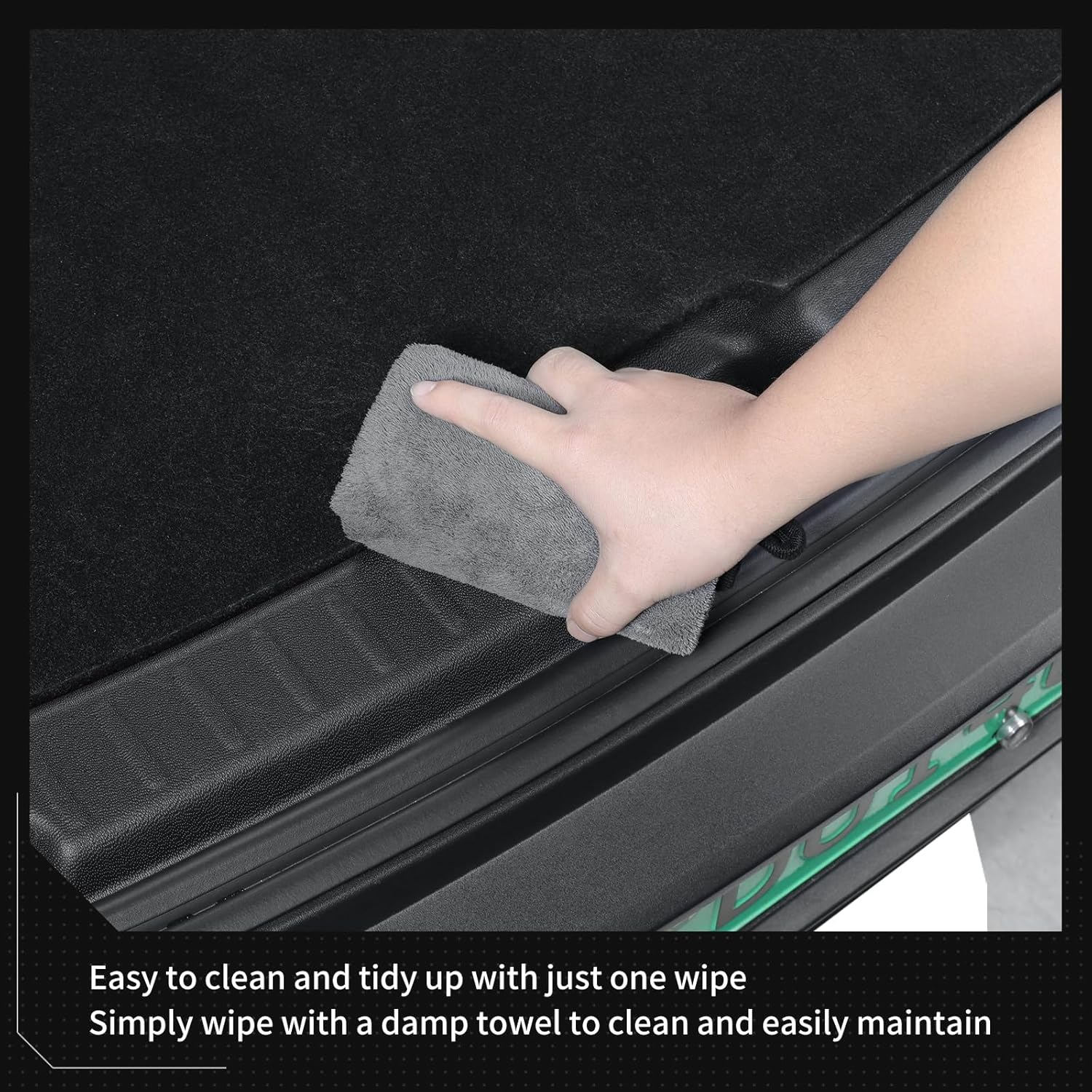 LUCKEASY Rear Bumper Guard for Tesla Model Y Juniper 2025 Rear Trunk Bumper Guard Sill Cover Protector for Model Y Accessories TPE Black image number 5