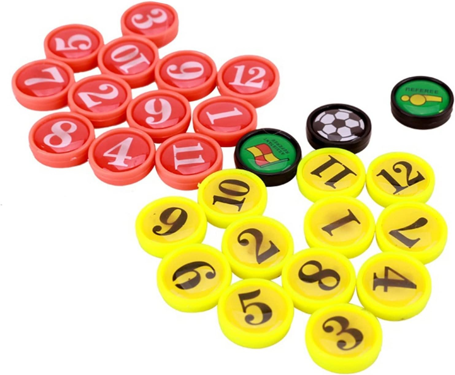 Roseflower Football Soccer Player Magnets 0.62 Inches (1.6Cm Diameter)-Numbered Replacement for Magnetic Tactics Coaching Boards and Magnet Folders Accessories Kit with 2 Pen, an Eraser and Bag