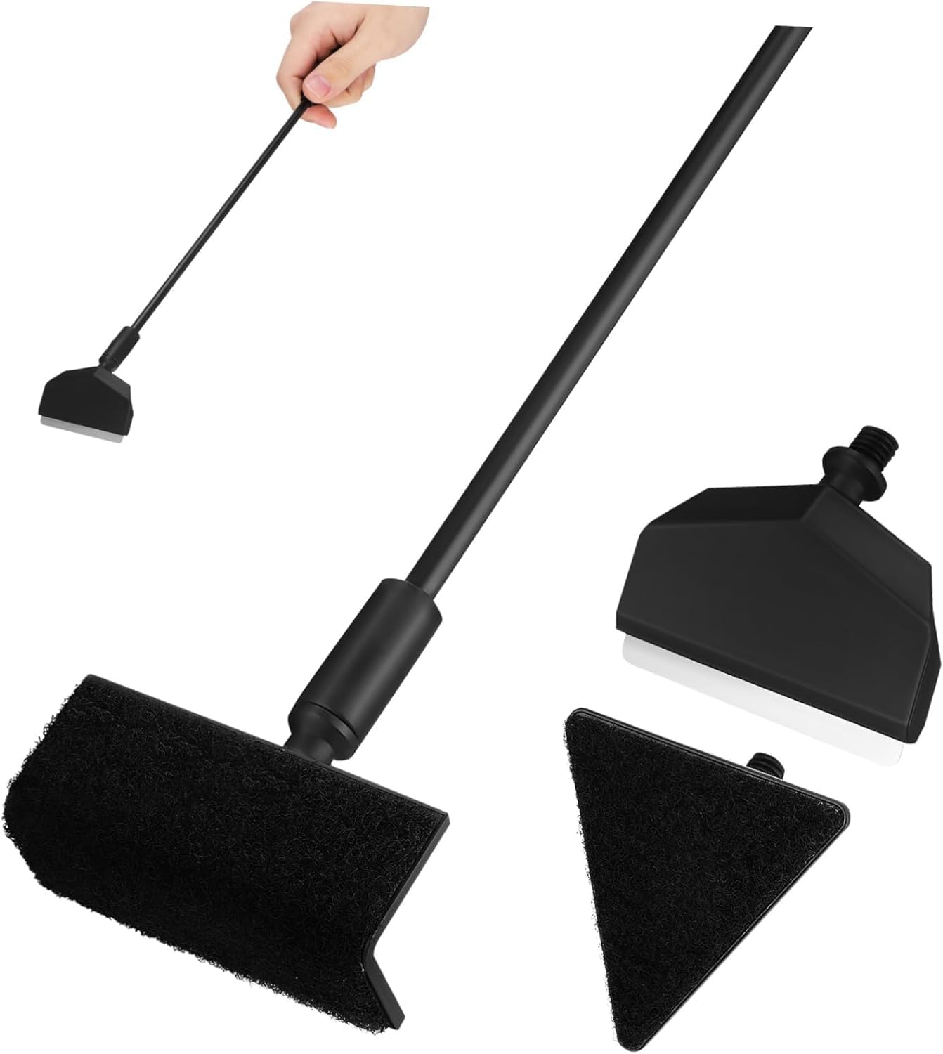 LYSAIMG 3 in 1 Fish Tank Cleaning Set,Aquarium Scraper Fish Tank Brush Cleaning Brush Aquarium Cleaning Tools Aquarium Tools Aquarium Cleaning Kit (Black)