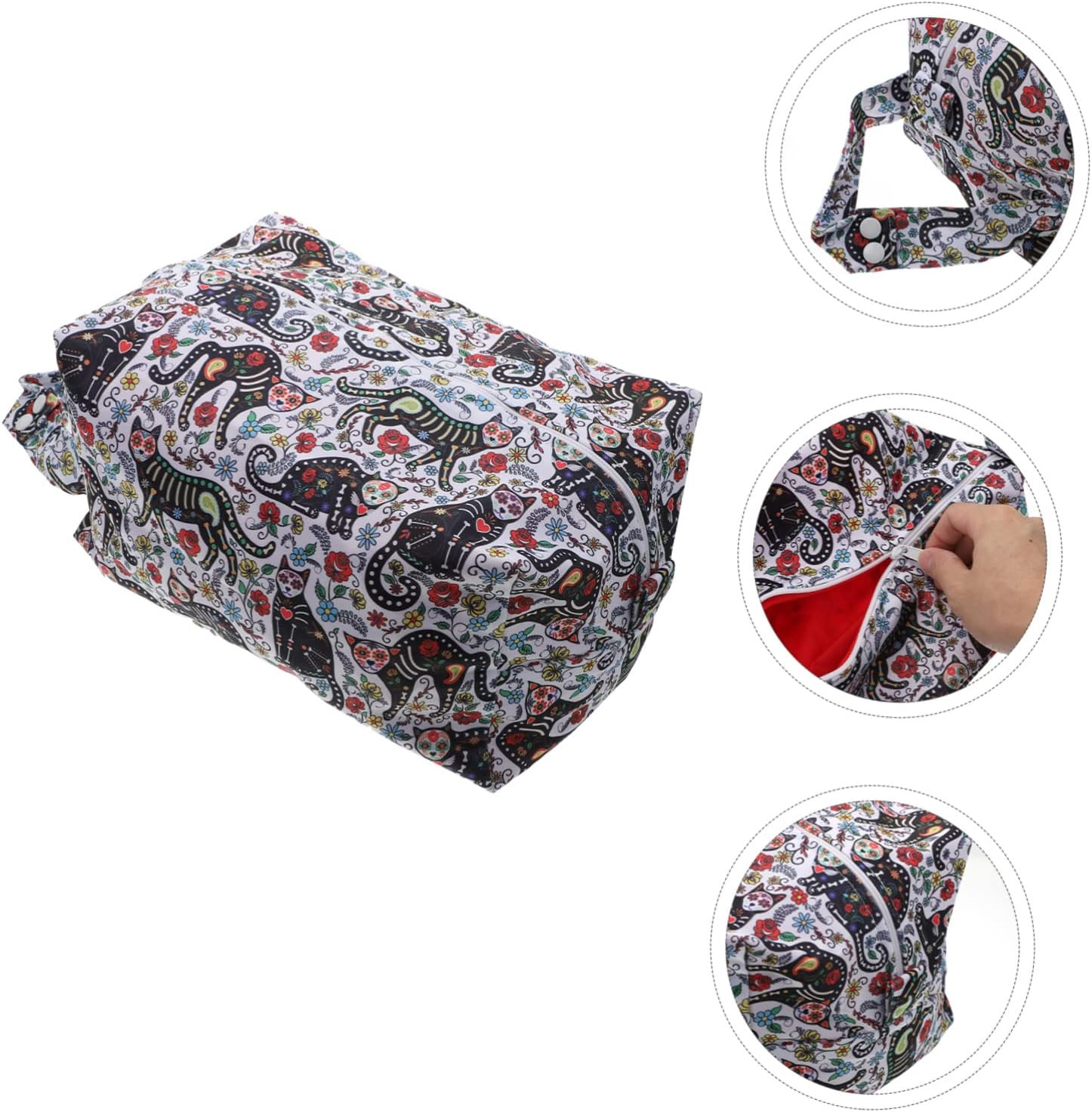 Waterproof Baby Diaper Storage Bag Reusable Nursery Pouch for Travel and Daycare Zippered Pocket, Leak-Proof Wet Dry Organizer for Infant Diapers image number 5