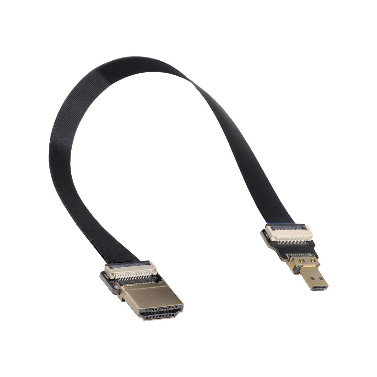 Xiwai CYFPV HDMI Male to Micro HDMI Male Extension FPC Flat Cable 1080P for FPV HDTV Multicopter Aerial Photography (0.2M) image number 1