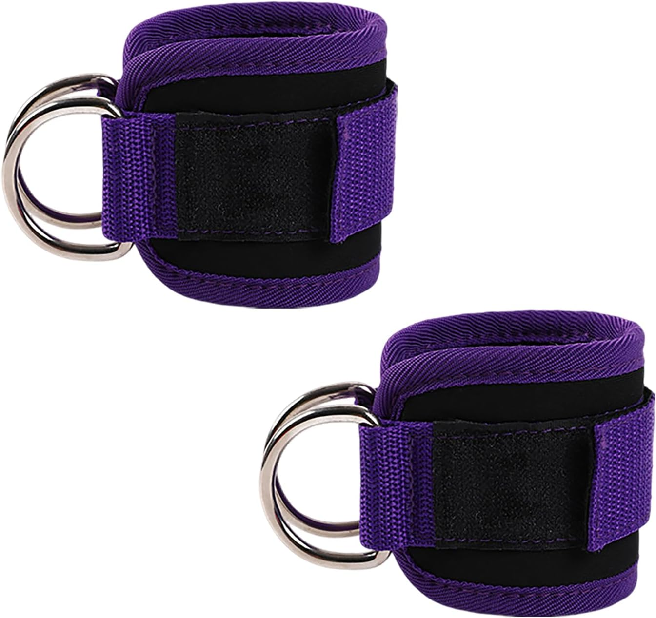 Icovalescent Pack of 2 Foot Straps Cable Pull, Weight Cuffs, Fit Grip Lifting Straps for Fitness, Gym, Workout, Cable Machines, Strength Training Equipment (Purple) image number 1