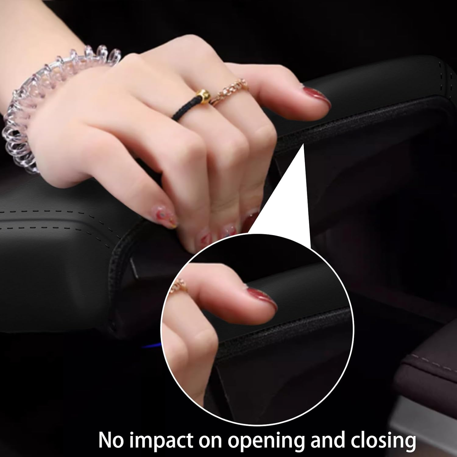 Faccaibbg Armrest for 2019 2020 2021 2022 2023 2024 2025 Mazda 3 Arm Rest Cover for Car Mazda 3 Hatchback/Sedan Waterproof Leather Center Console Cover (Black) image number 3