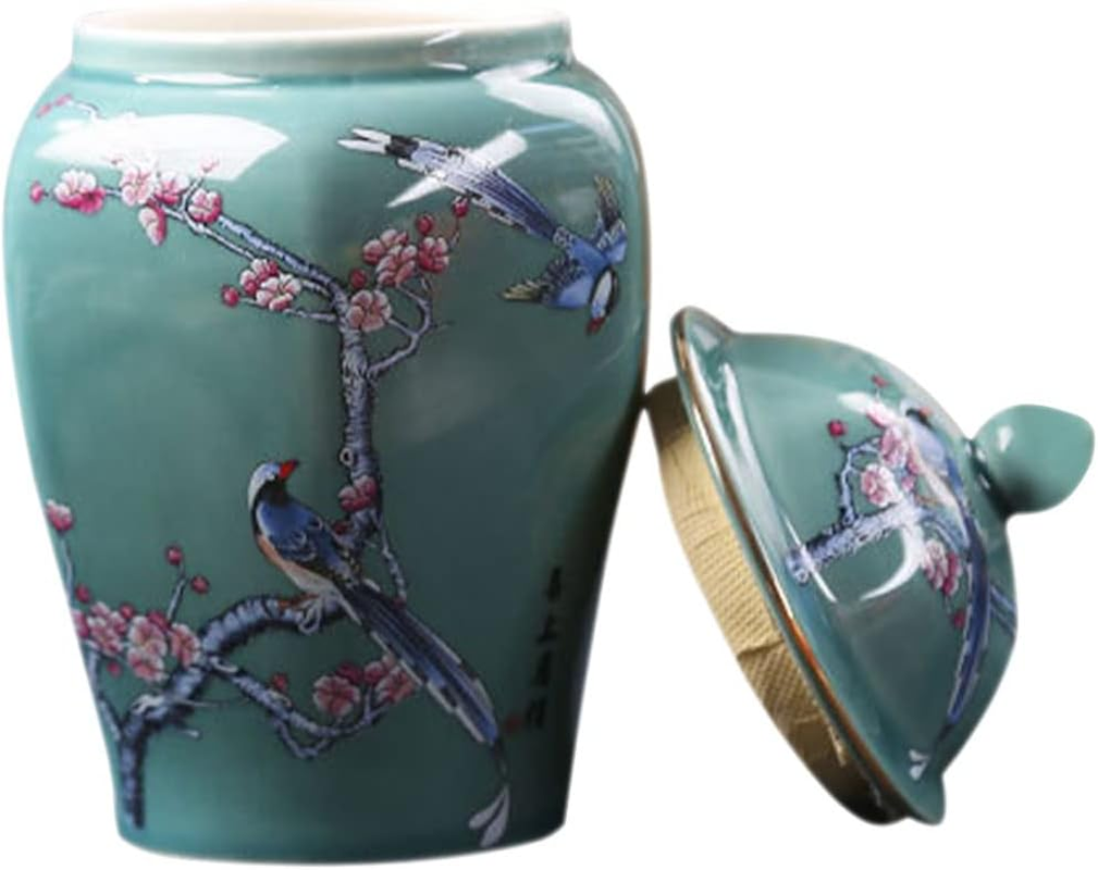 Cabilock Vintage Ceramic Tea Can Sealed Lid Chinese Style Storage Jar Multi-Function Household Tea Container for Home Office Use image number 5