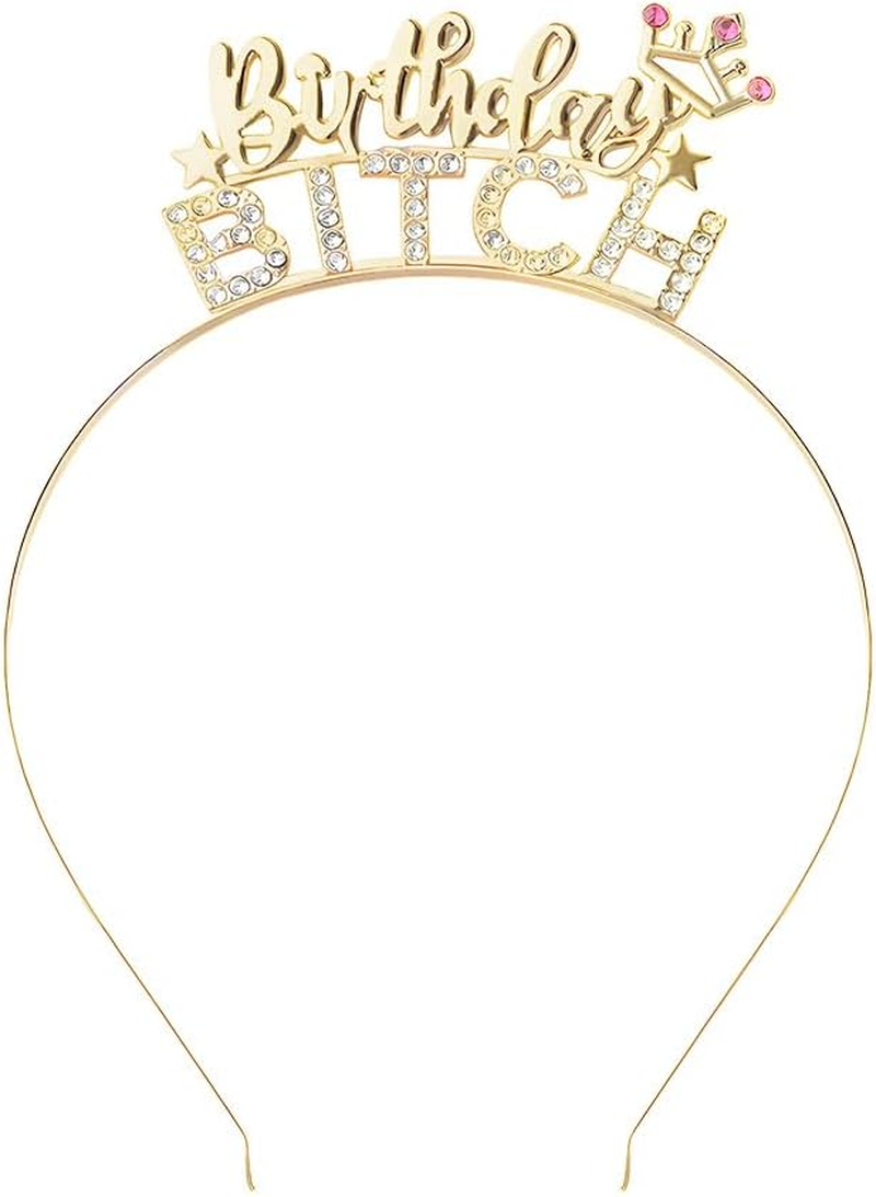 Funny Birthday Headbands Gifts for Best Friends Besties Birthday Bitch Crown Headband Bday Gifts for Girls Accessories image number 2