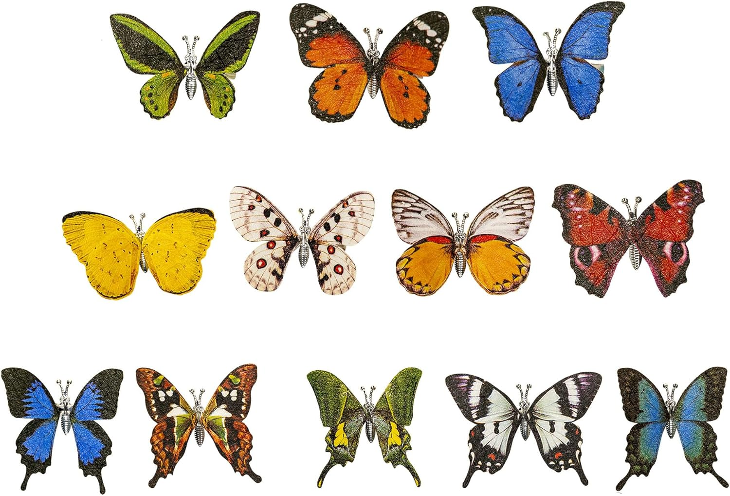 Ychtewy-Decorative Butterfly Hair Clips, 12-Pack, Multicolor Garden Decor