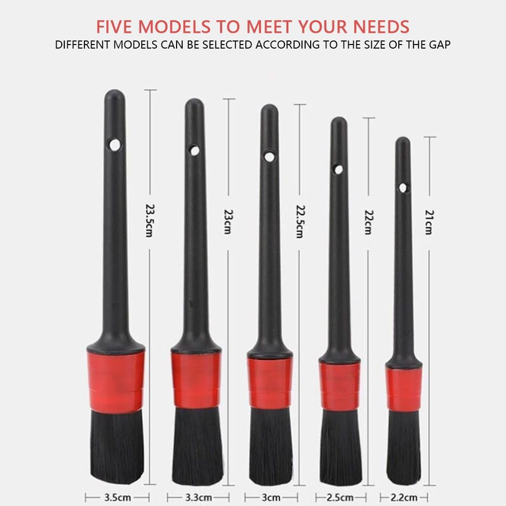 5 PCS Car Detailing Brush Set &ndash; Premium Auto Detail Brushes for Interior & Exterior Cleaning, Scratch-Free Wheel, Engine, Leather & Air Vent Detailing Tools for Cars, Trucks & Motorcycles image number 4