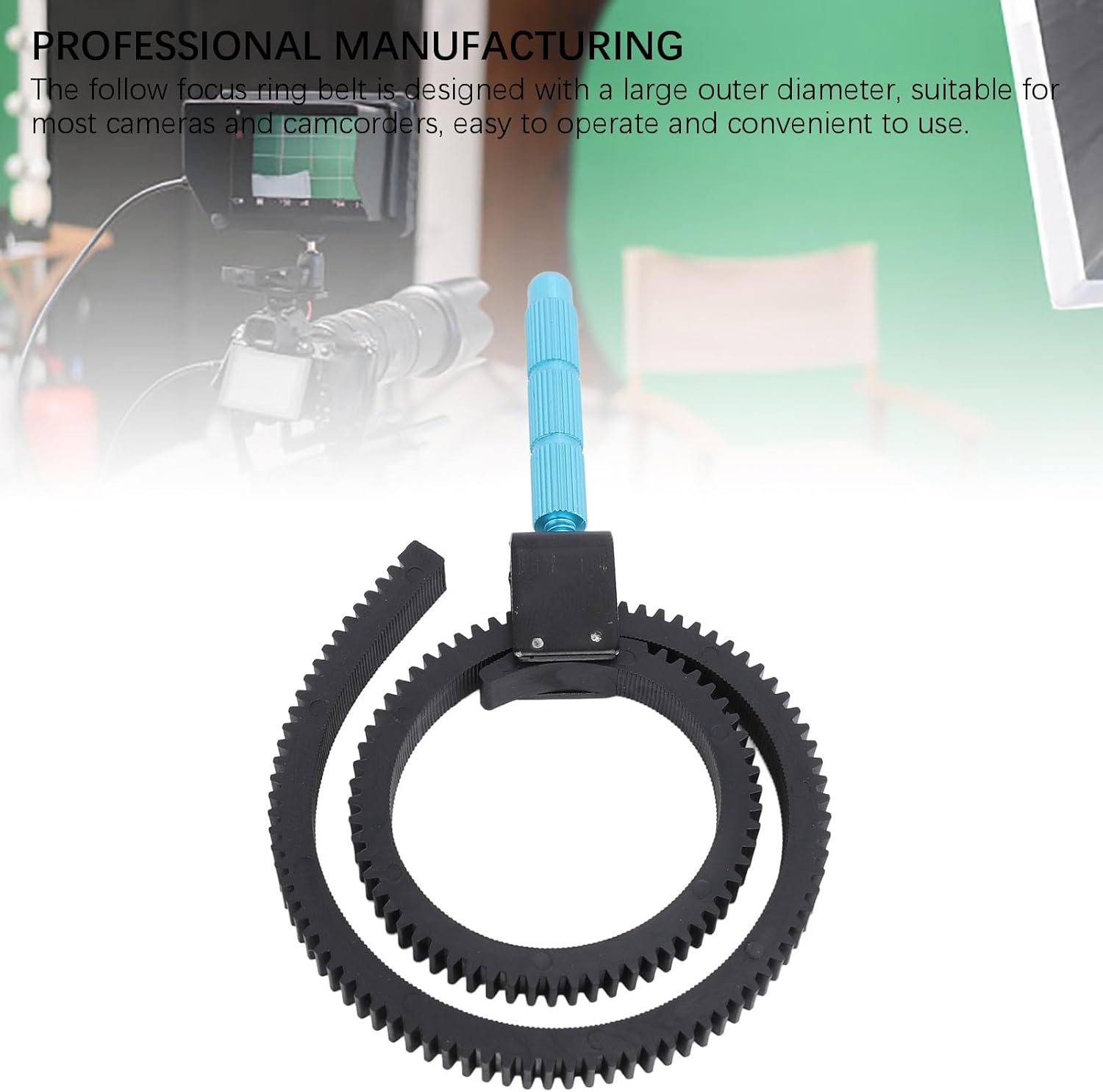 Follow Focus Belt, Camera Focusing Follow Focus Zoom Lens Lever for DLSR, Adjustable from 49Mm to 82Mm, Rubber Flexible Gear Belt with Adjustable Handle image number 5