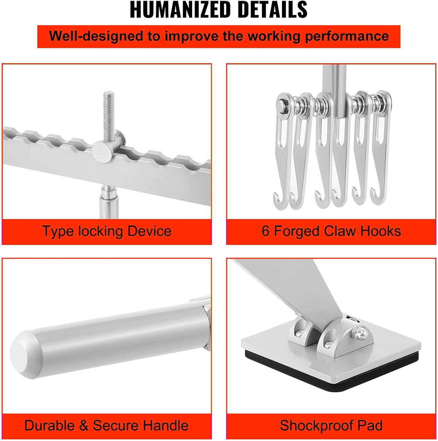 GRAUTOSPOT Car Dent Bar Puller Pull Lever Pulling Kit Removal Hammer Repair Auto Body Tool (Silvery) - Silvery image number 2