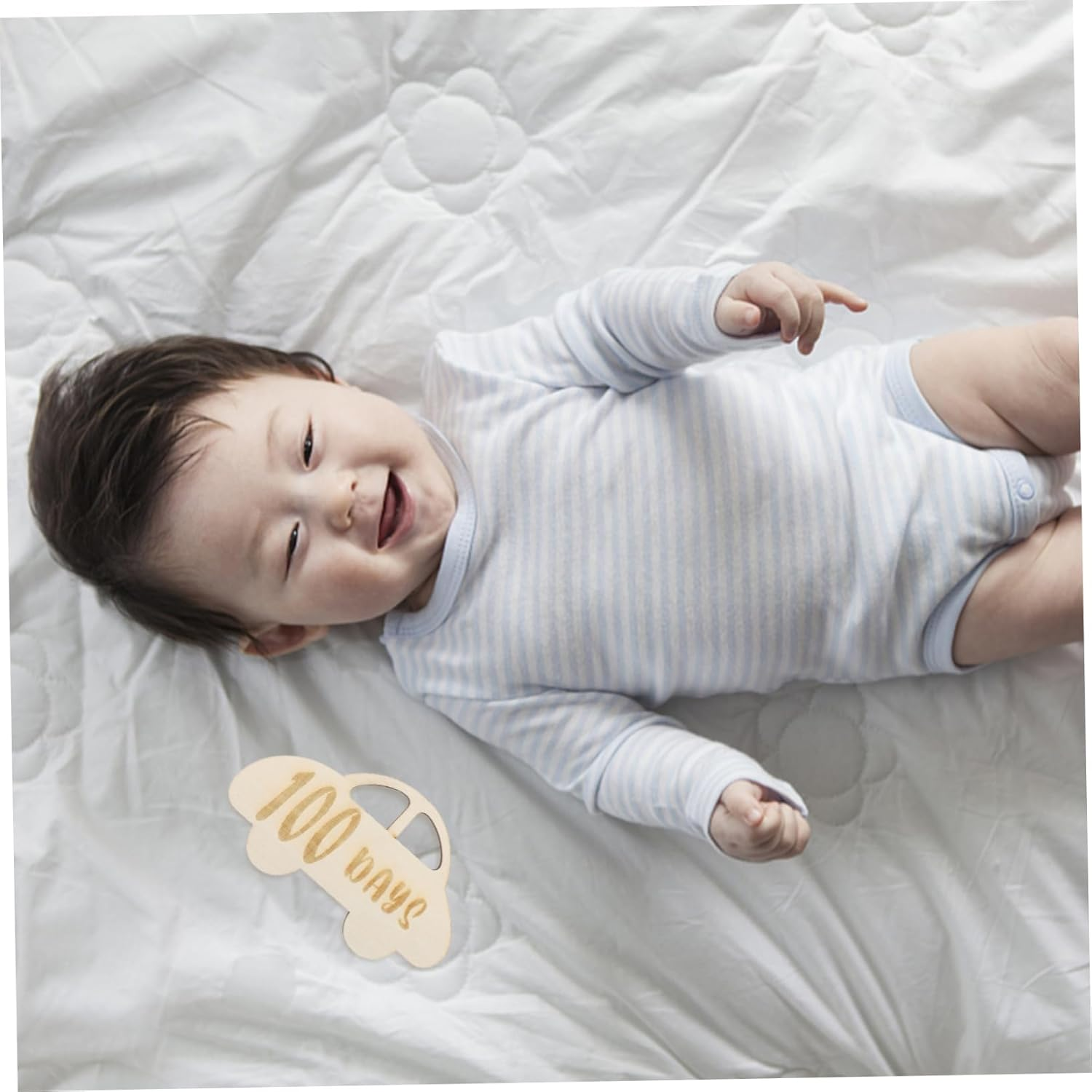 JEWEDECO Decorative Wooden Cards for Growth Record for Shower Photography and Moments Safe Material image number 4