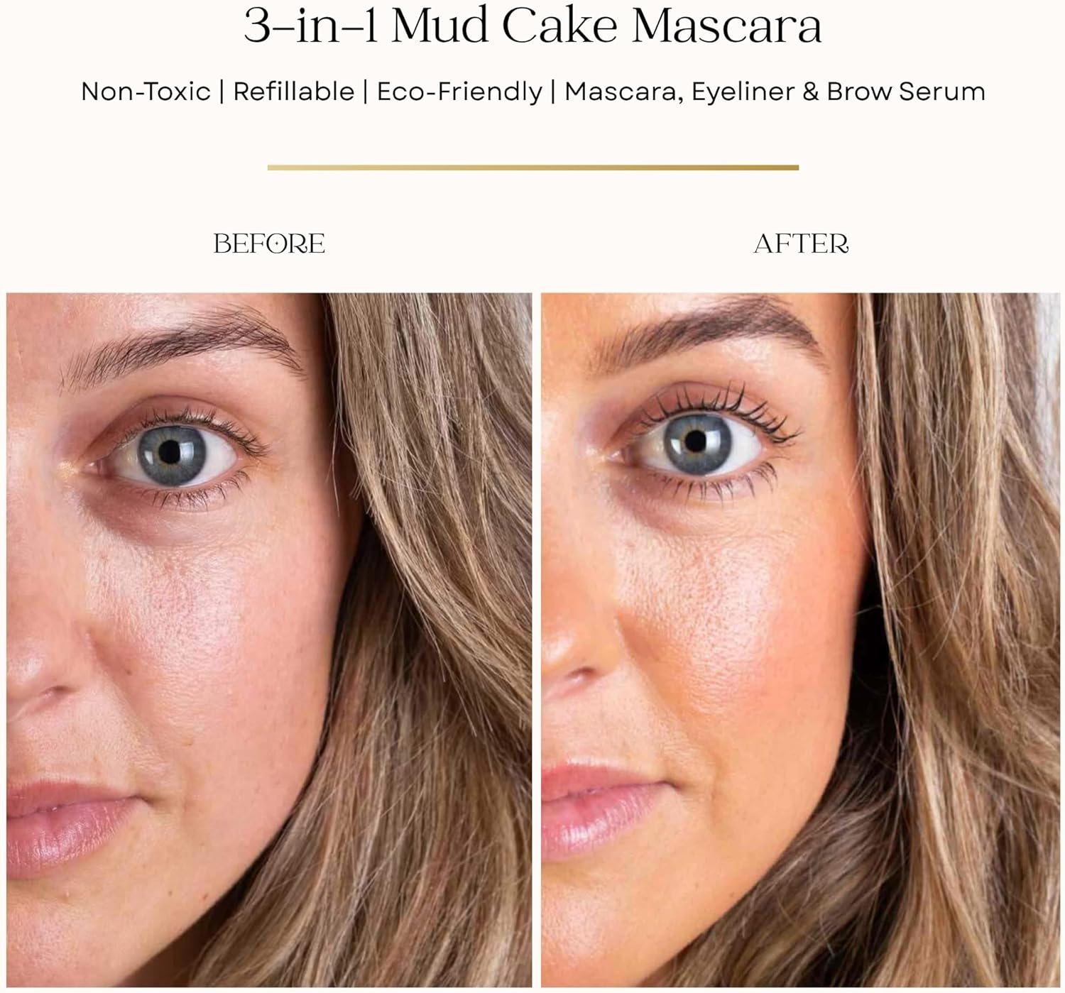 Scoop Whole Beauty Mud Cake Mascara Black, 3 in 1 Volumising Mascara for Lashes Liner Brows, Vegan Cruelty Free, 10G (Midnight Black)