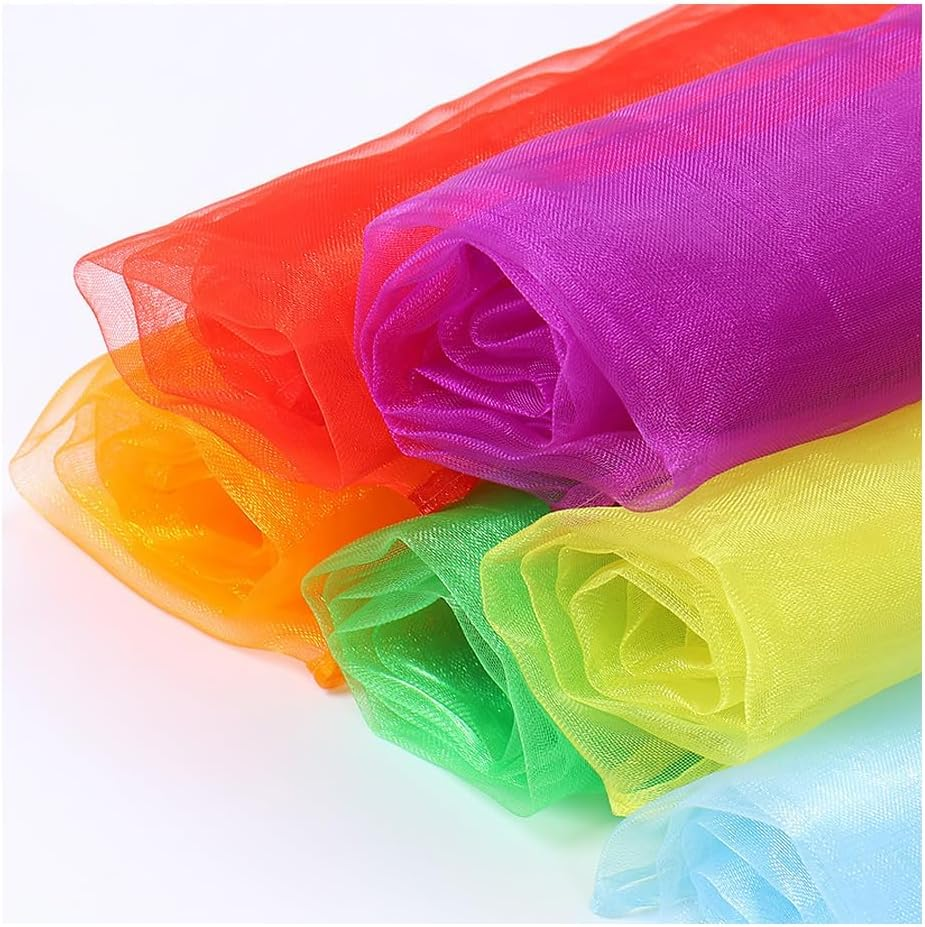 12 Pcs Juggling Scarves Dance Music Scarfs Colorful Silk Actives Scarves Rhythm Band Scarves, Easy Clean Ideal Performance Props Accessories (Rainbow) image number 4