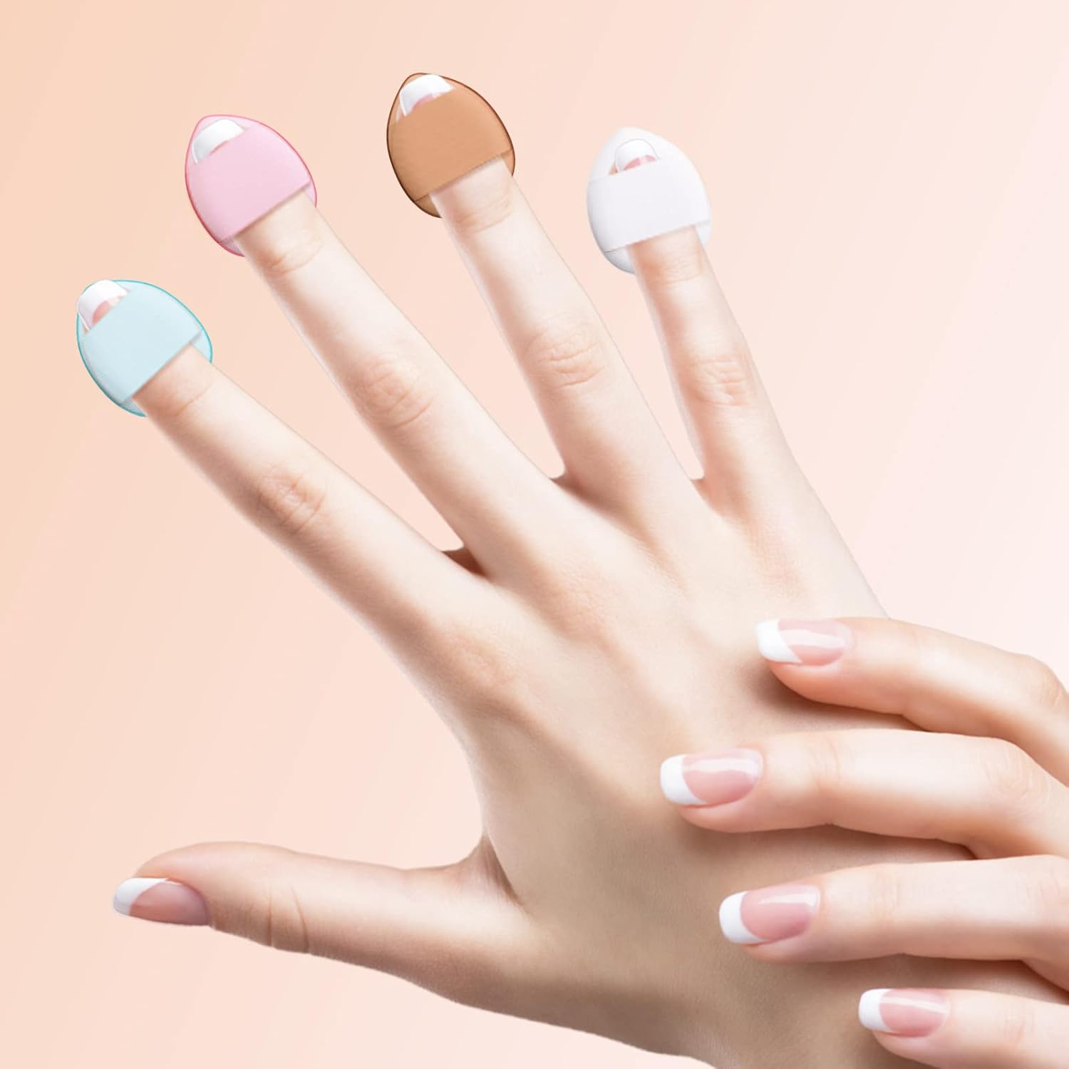 Sibba 12 Pieces Sponges Powder Puff with Finger Holder Strap Mini Beauty Blender Face Eyes Makeup Pads for Liquid Foundation Halloween Costume Festival Make up Cosmetic Wet Dry Tool image number 5