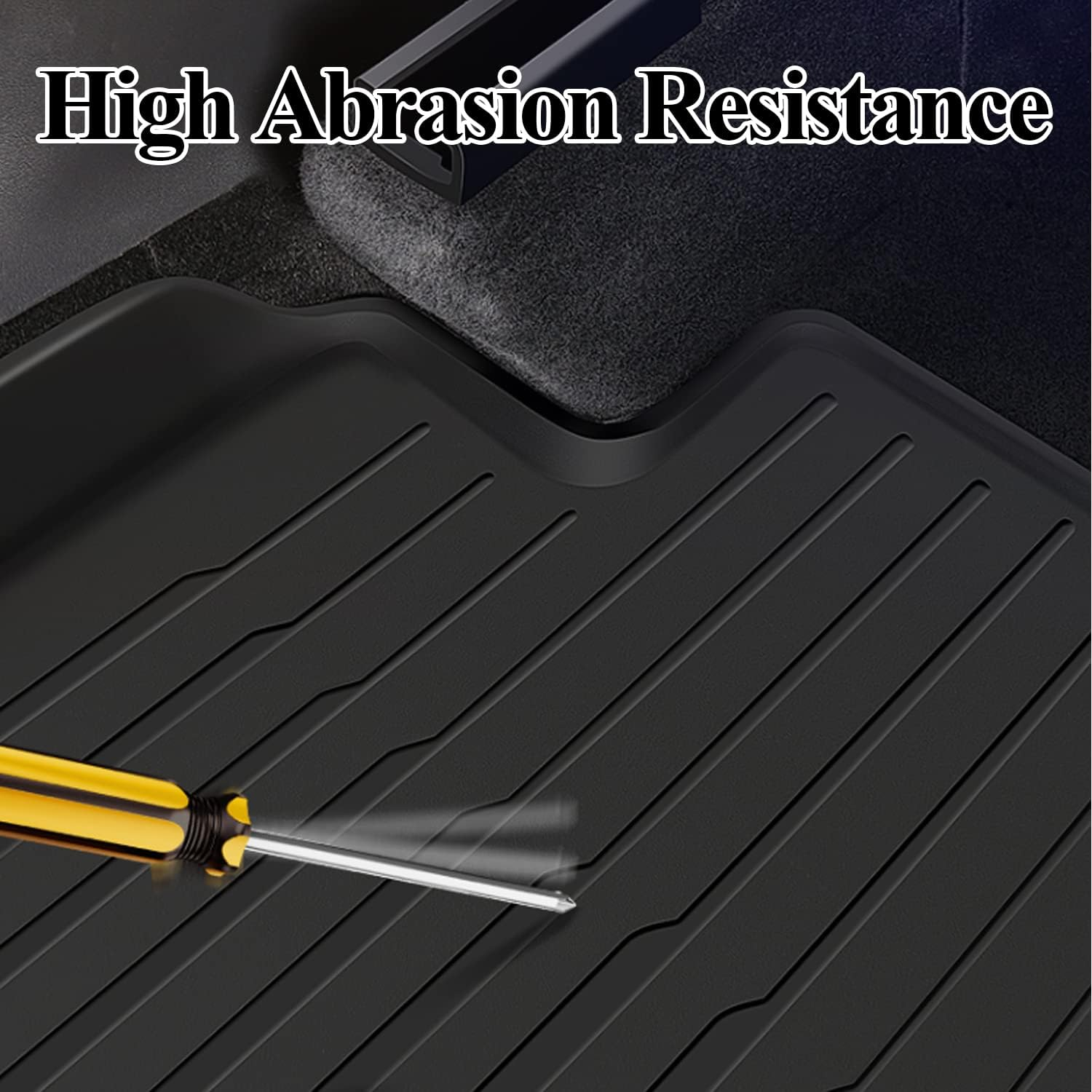 Yotsuba for Tesla Model Y Floor Mats, 3PCS 3D TPE All-Weather Waterproof Floor Liner Suit for Tesla Model Y 2017-2024 image number 2