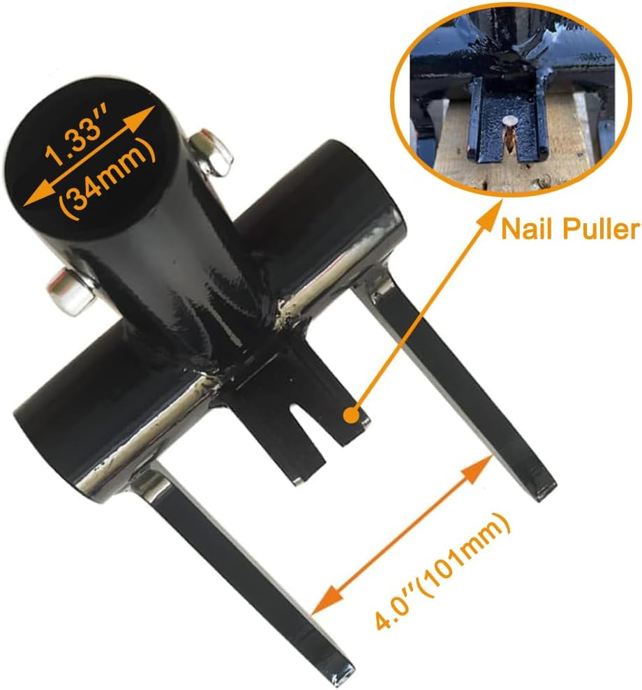 Jinhan Pallet Buster with Nail Puller- Wrecking Pry Bar for Breaking Pallets, Industrial Breaker Removing or Tearing down Woods(No HANDLE), Black image number 6
