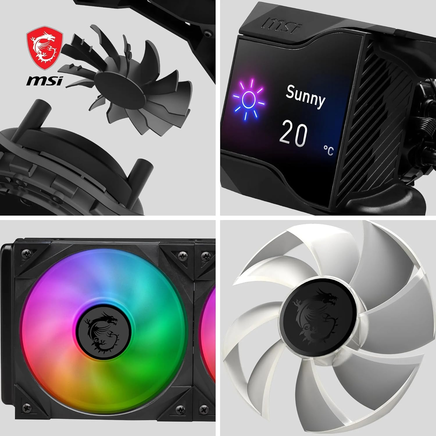 MSI MPG CORELIQUID D240 60Mm Liquid Cooler CPU, 2 X 120Mm ARGB Fans, Anti-Evaporation Tubing, GI Cooling - Compatible with AMD and Intel Sockets