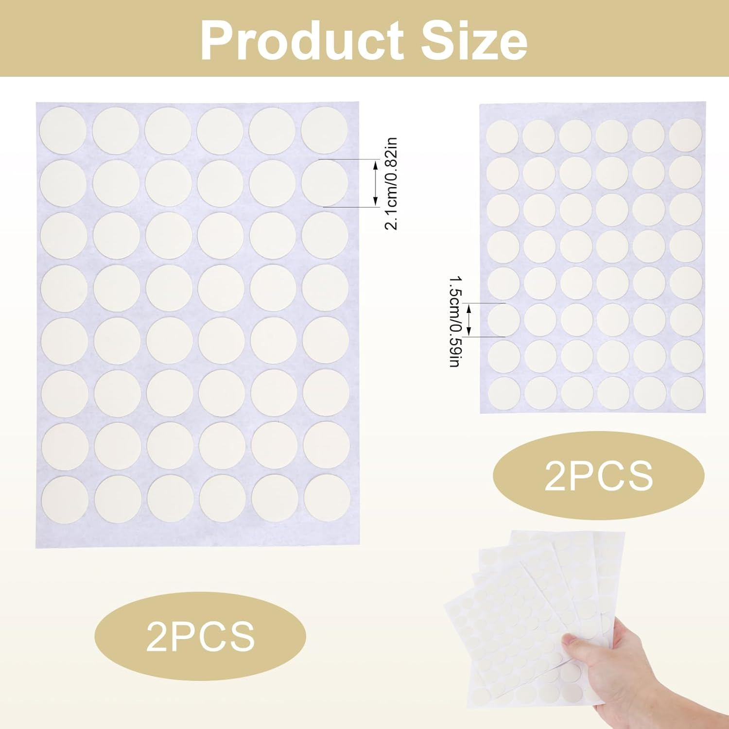 Screw Hole Stickers Self Adhesive 204 Pcs, 15Mm (96 Pcs) & 21Mm (108 Pcs) Screw Covers Caps White, Dustproof, Easy Peel & Stick Hole Concealers for Shelves & Cabinets