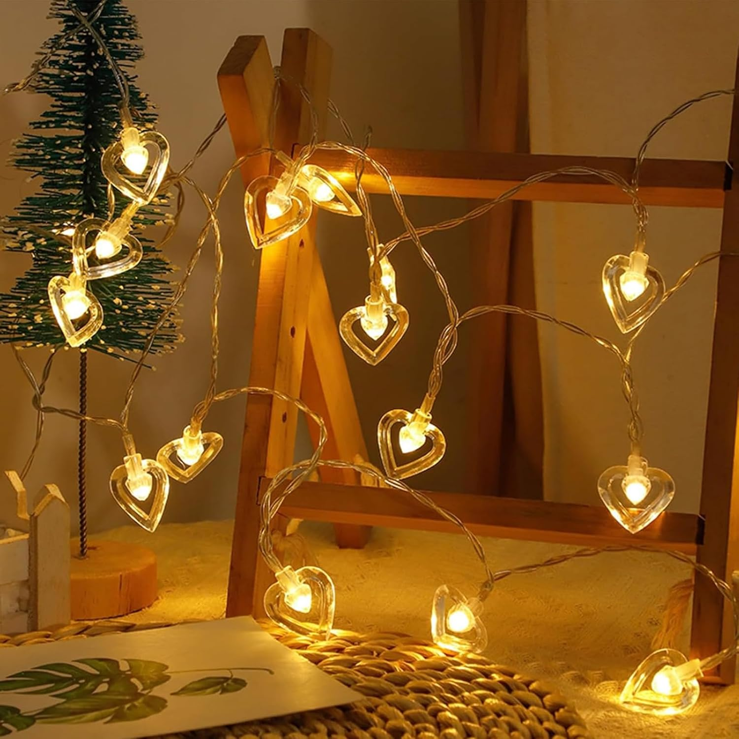 ALEGRE Fairy Lights Hearts, 3 M 20 LED Valentine'S Day Heart-Shaped Fairy Lights Battery, Fairy Lights Hearts Indoor, Valentine'S Day Decoration, Heart Fairy Lights for Christmas, Wedding, Anniversary image number 4