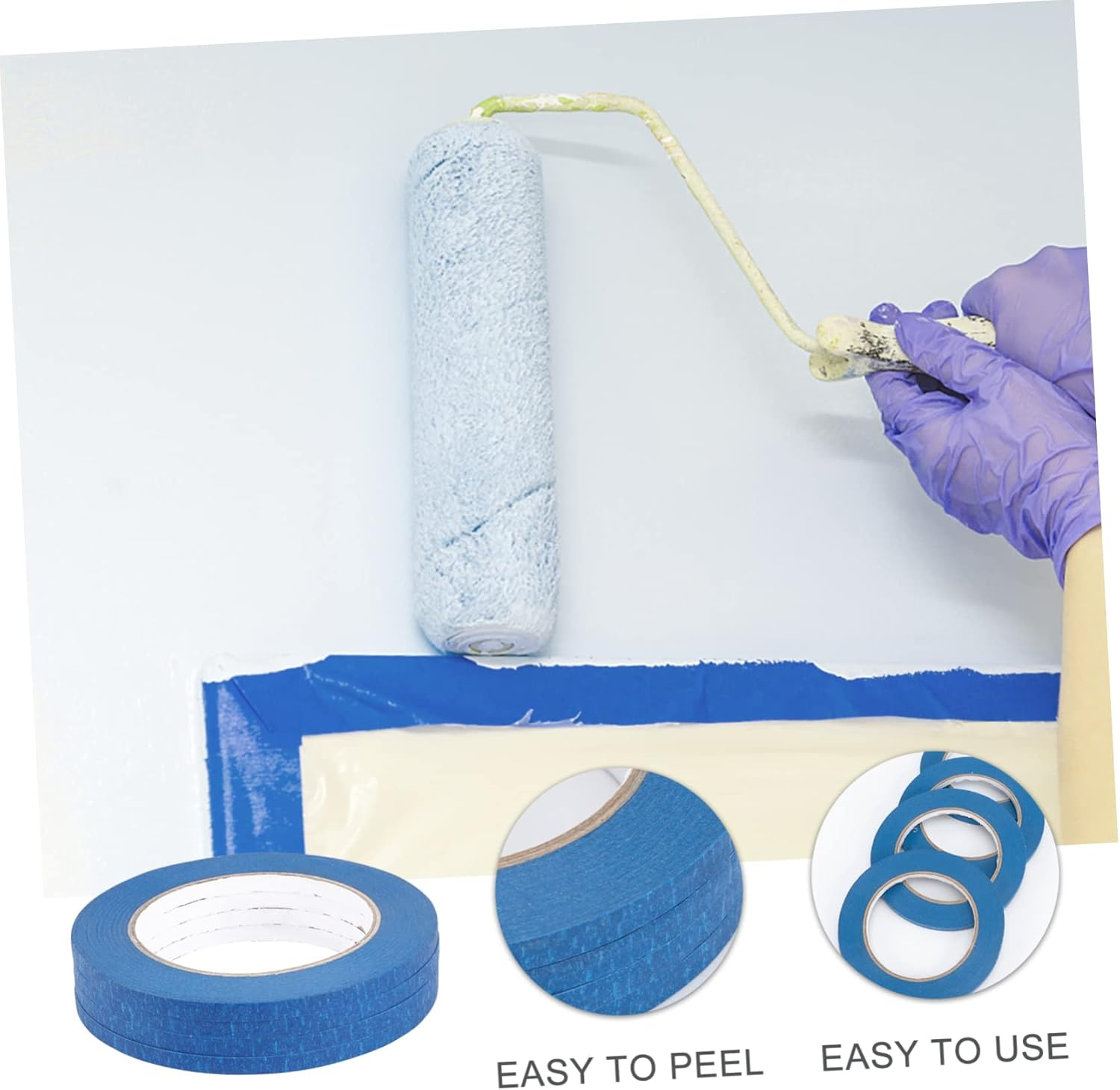 Generic Heat Resistant Blue Masking Tape 4Pcs 6Mm X 50M High Adhesive Car Tape for Auto Painting and 3D Printing Supplies image number 2