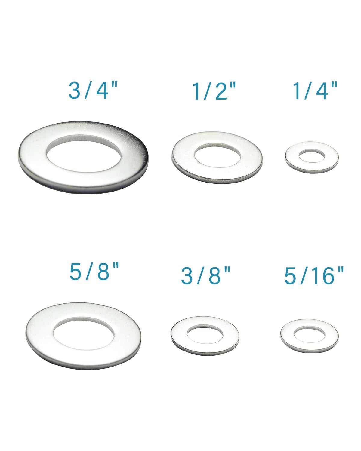 Imscrews 5/16 Inch SAE Flat Washers - Pack of 50 - Premium 304 Stainless Steel Washers for Reliable Fastening