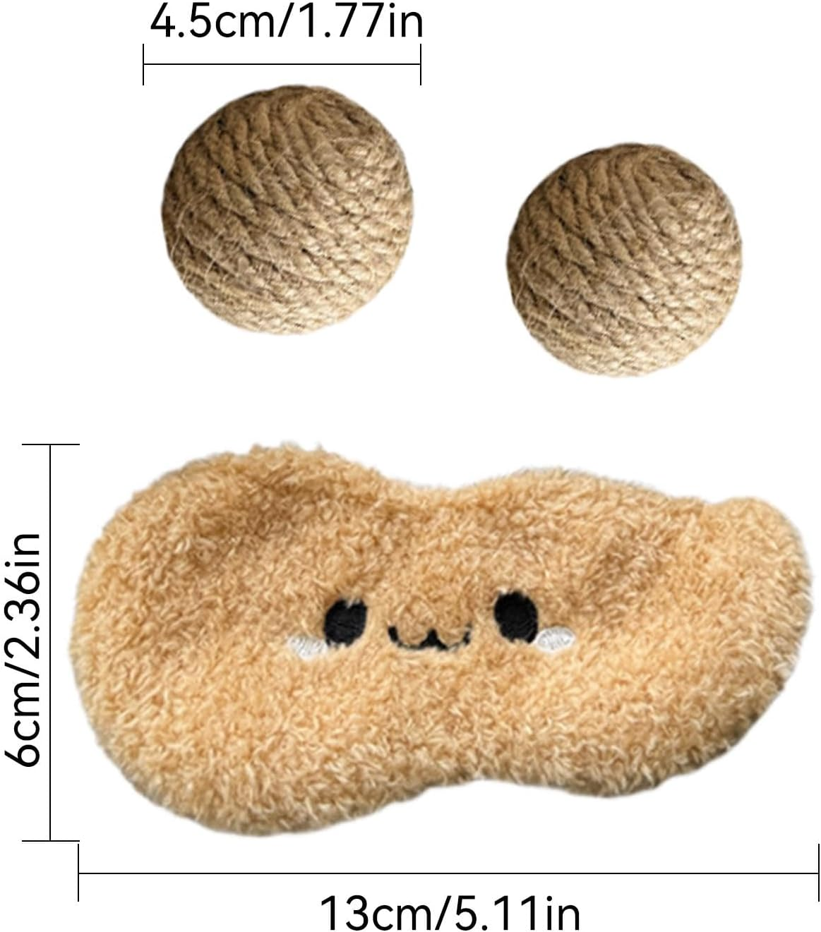 Cat Scratching Ball Toy | Sisal Cat Scratcher Ball | Cute Sound Toy Cat Interactive Sisal Ball Set Wear-Resistant, Bite-Resistant for Home Pet image number 3