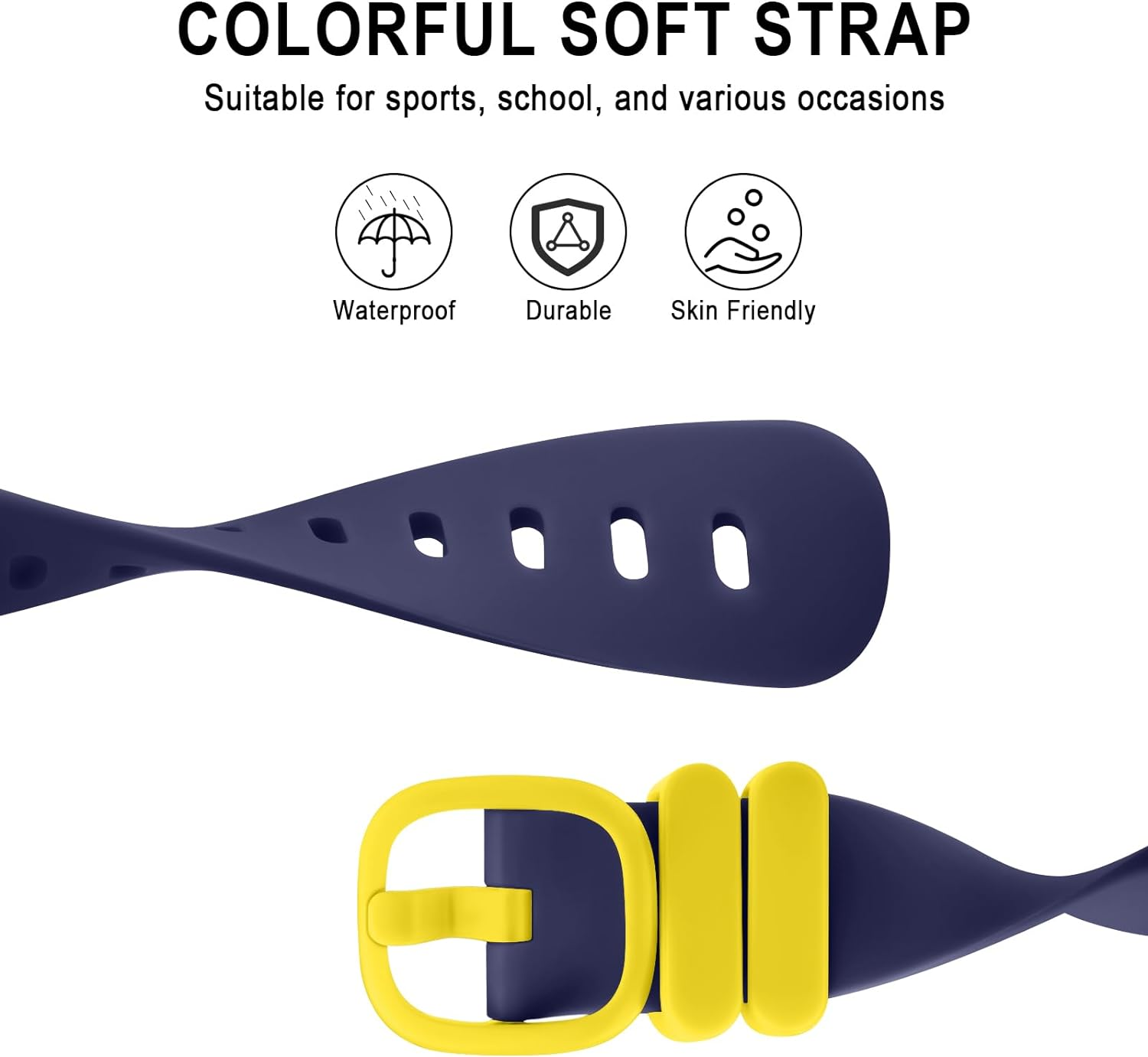 Leonids Sport Bands for Fitbit Ace 3 - 2 Pack Soft TPU Adjustable Replacement Waterproof Strap for Kids Boys Girls