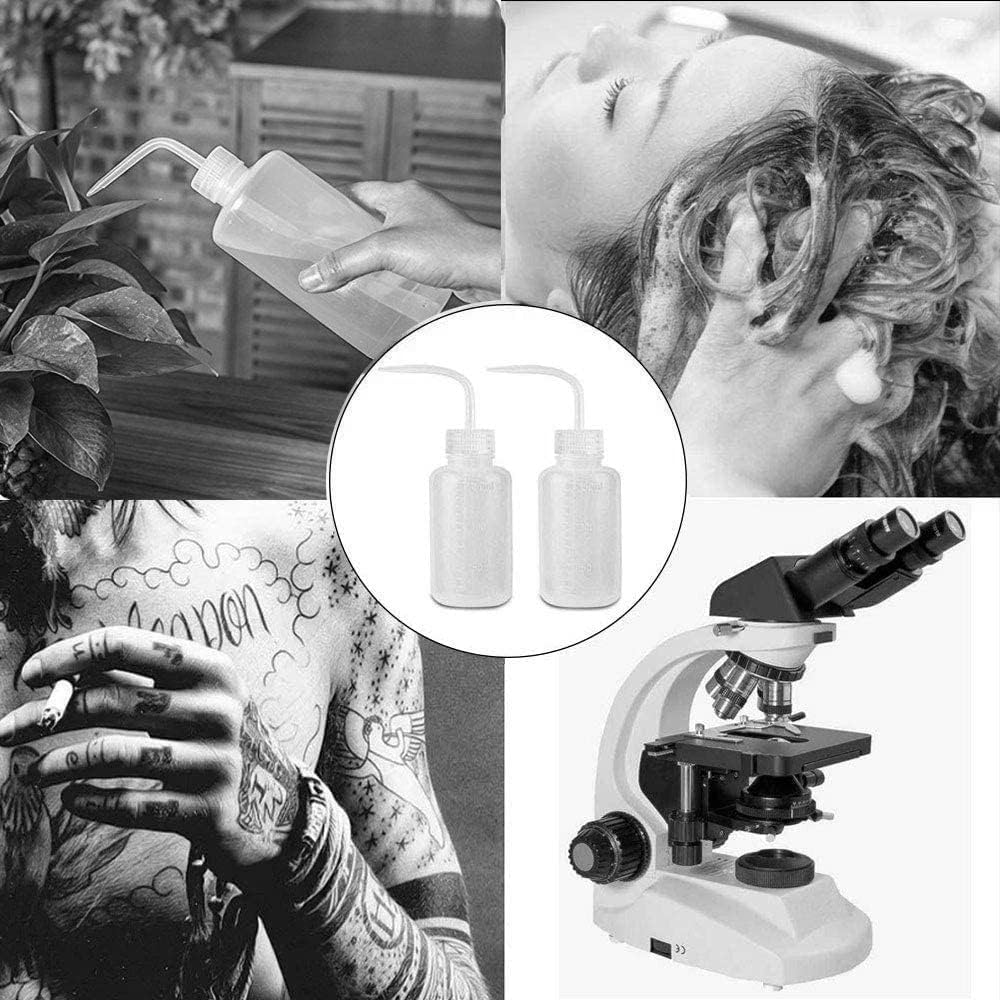 APUXON Wash Bottle 2Pcs 150Ml 5Oz Narrow Mouth Squeeze No Spill Bend Mouth Watering Cans for Medical Lab - Plastic Safety image number 3