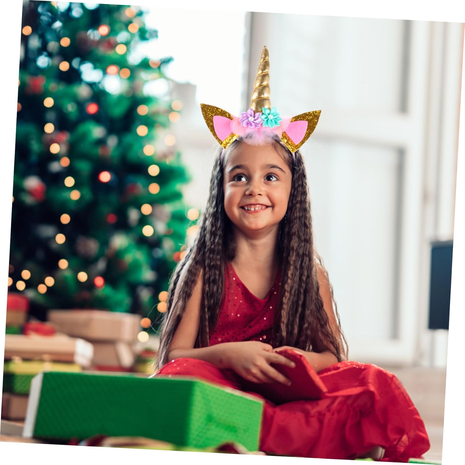 Ipetboom 5Pcs Unicorn Headband Xmas Headband Christmas Headbands Unicorn Party Favor Xmas Hair Bands Christmas Headwear Unicorn Hair Hoop Animal Hairband Unicorn Hairband Unicorn Headdress image number 3