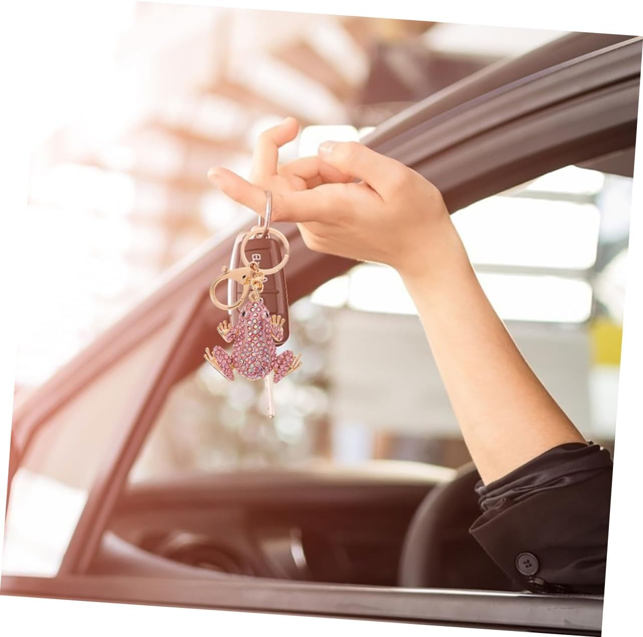 WOFASHPURET 2Pcs Animal Keychains Frog Bag Pendant Keyring Plushies Handbag Chain Cute Keychain Pendant Decoration Fashionable image number 5