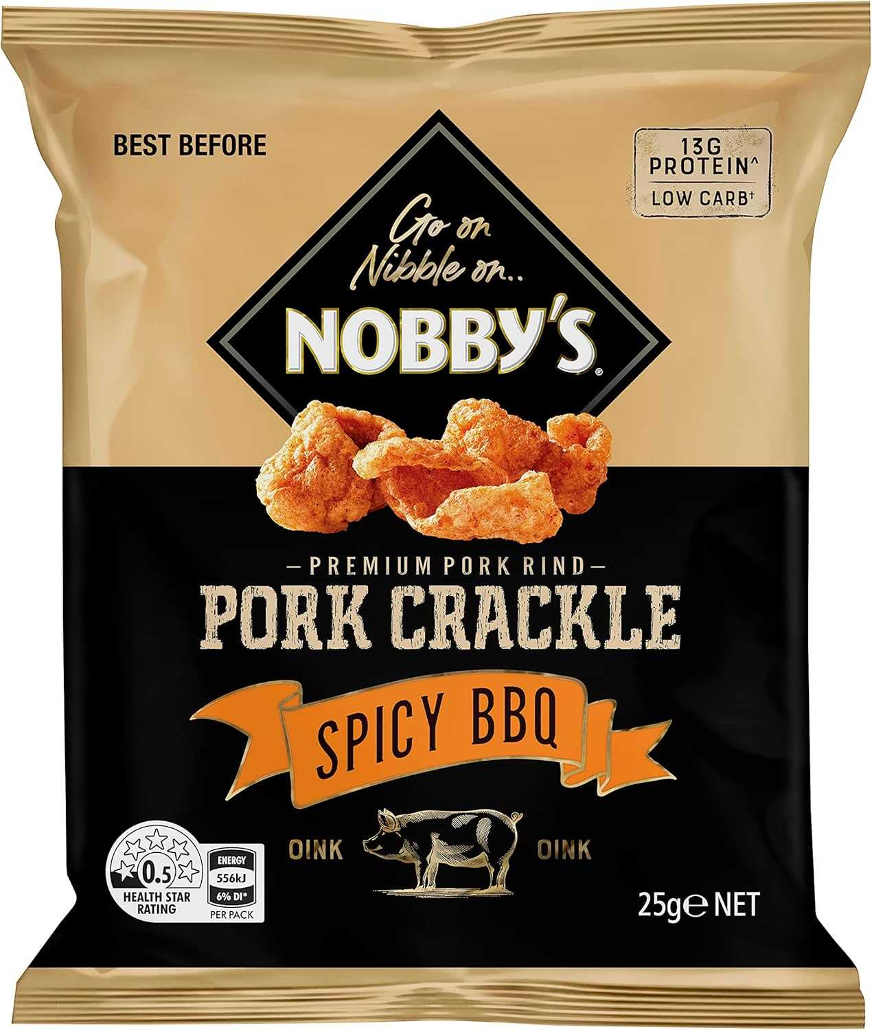 Nobby'S Pork Crackle Snack Pack BBQ 25G image number 1