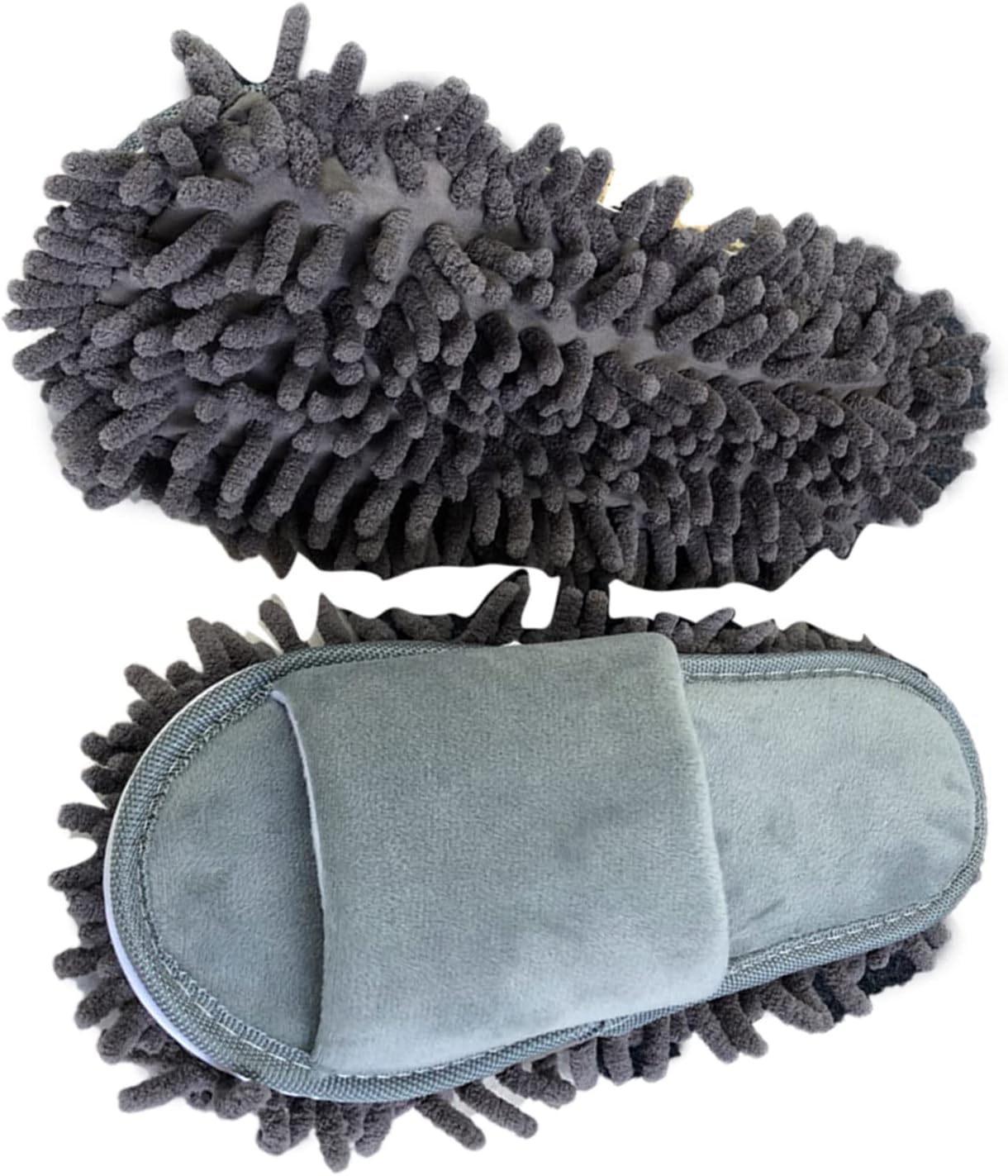 Zerodis Mop Floor Slippers, Microfibre Lazy Open-Toed Mop Slippers, Cleaning Shoe Cover with 6 Mm Wide Fasteners for Removing Dust, Dirt and Hair at Home image number 3