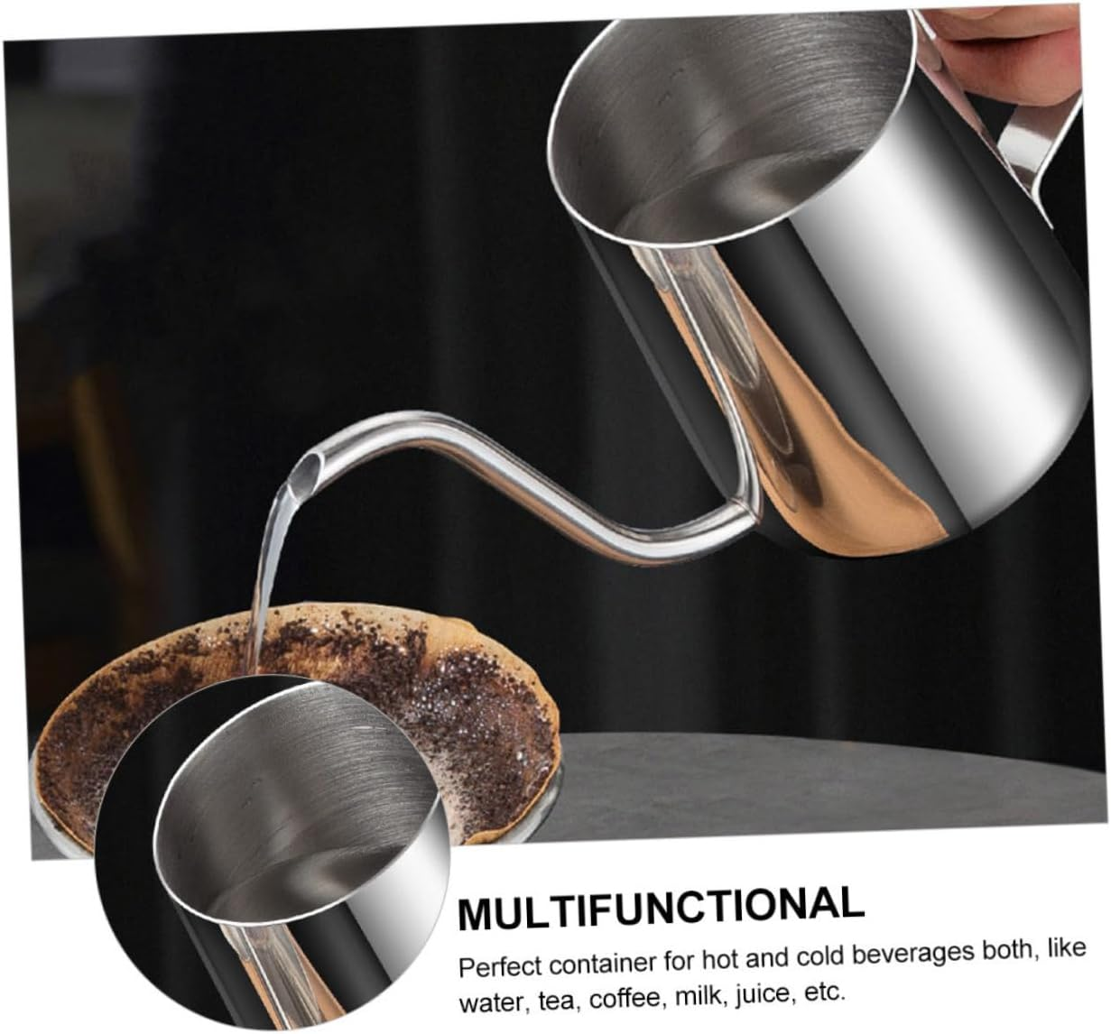 WHAMVOX Stainless Steel Teakettle Water Kettle Fine Polishing Process No Hand Hurt for Espresso Coffee Maker image number 3