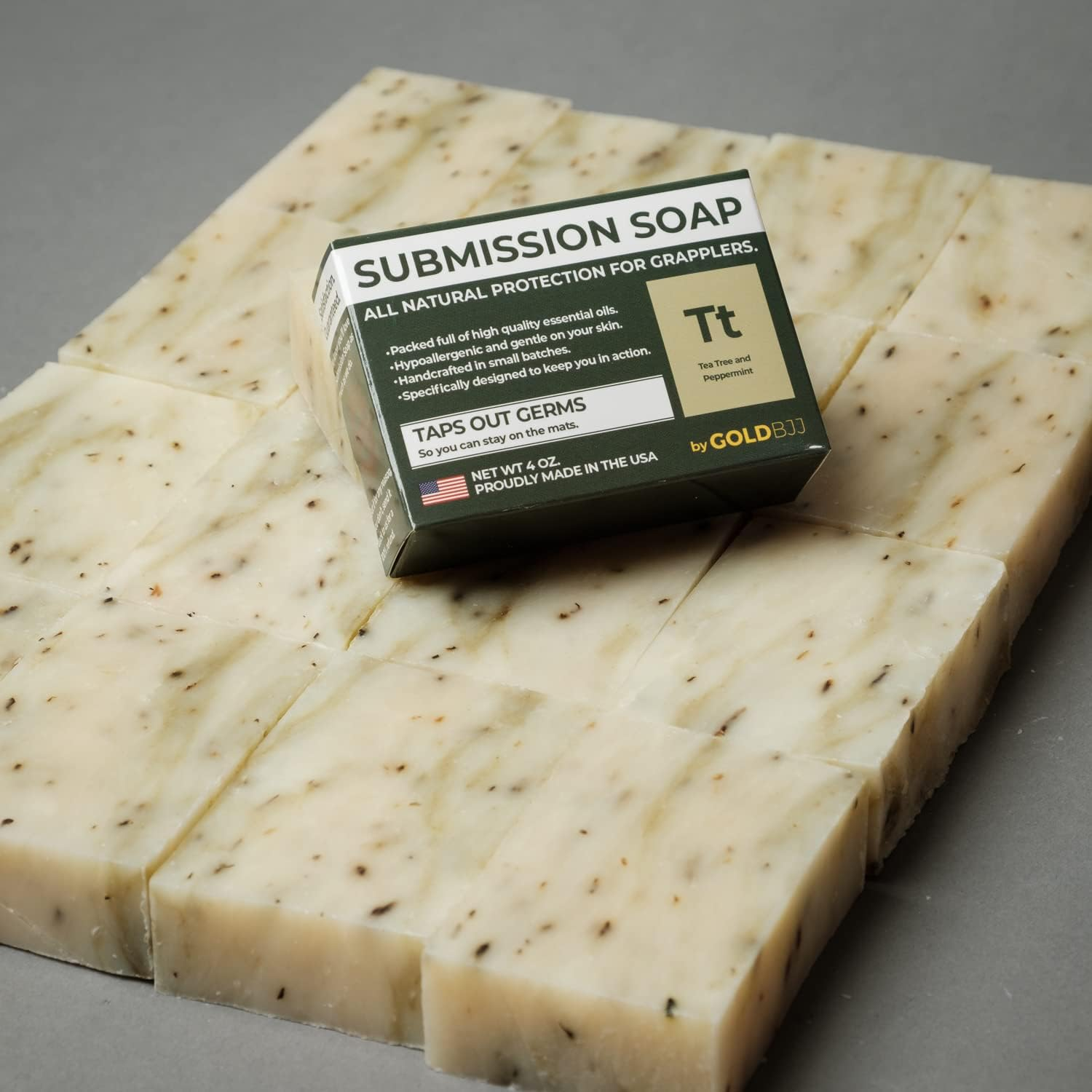 Premium Tea Tree Oil Soap - 100% All Natural USA Made Bars for BJJ, Jiu Jitsu, Wrestling, and Grappling - Combats Ringworm, Jock Itch, Athlete'S Foot, Acne, and More Single 4 Ounce Soap Bar image number 3