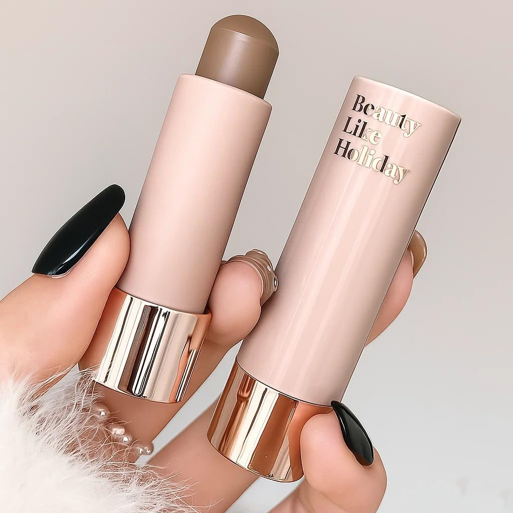 Cool Contour Makeup Stick - Soft Grey-Brown, Long-Lasting, Sweat-Proof Facial Bronzer for Natural Contouring - Rich, Easy-To-Blend Colour for Cheek, Nose and Jaw Contouring (01 Cold Grey)