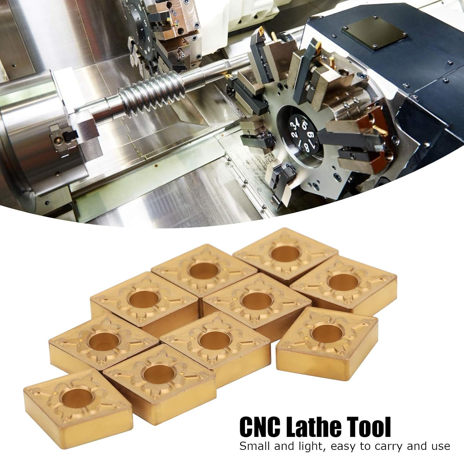 CNC Lathe Turning Insert Solid Carbide Blade CNMG120408‑TM LF9018 Metal Cutting Tool Kit [Precise Machining Performance for Steel Alloy]