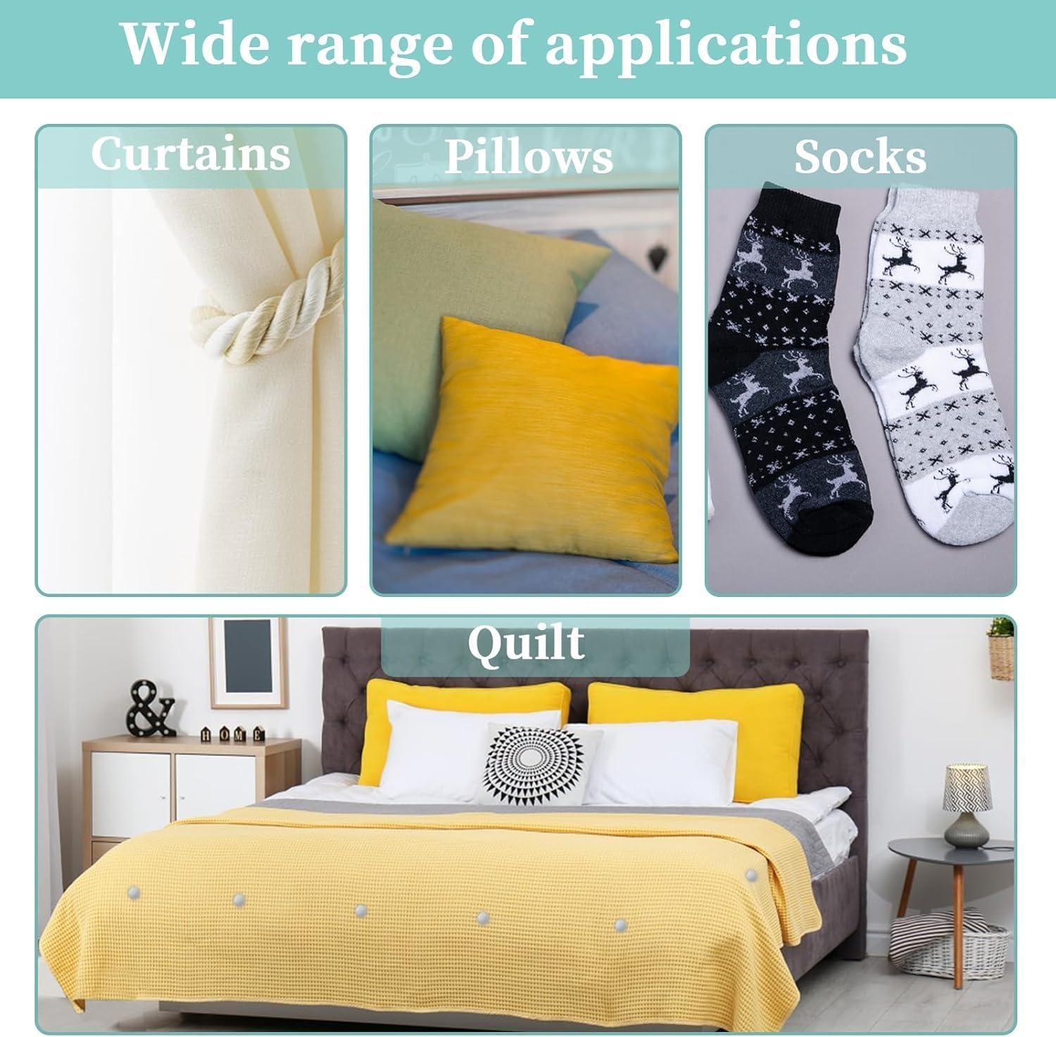 Yharnamite 20 Pcs Duvet Pins, Cover Holding Clip, Reusable Quilt Fixing Buckle, Non-Slip Comforter Clips Keeps Comforter from Shifting for Fixing Bed Sheets, Duvet Covers, Cushions, Curtains (Gray) image number 6