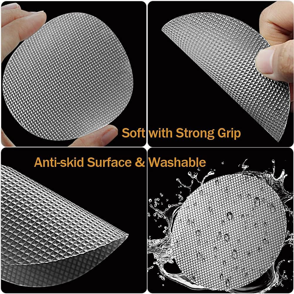 Bath Tub Stickers, Non Slip Bathtub Treads, anti Slip Shower Sticker, Safety Discs Decals Tape for Slippery Tubs Showeroom Floor Stairs(Slip Resistant Decals, Clear) image number 2