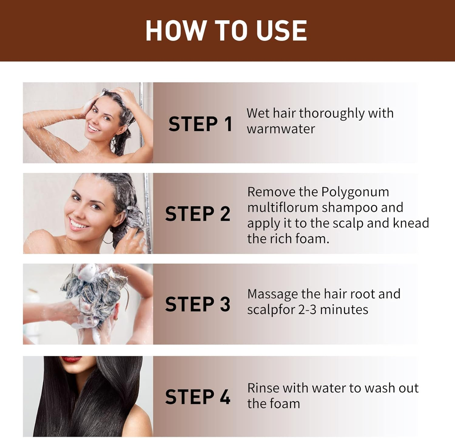 MEIZHAUNG Polygonum Multiflorum Shampoo Bar - Natural Darkening Grey Hair Recoloring, Damage Repair, Nourishing, Reduces Hair Loss, Scalding & Dyeing Repair