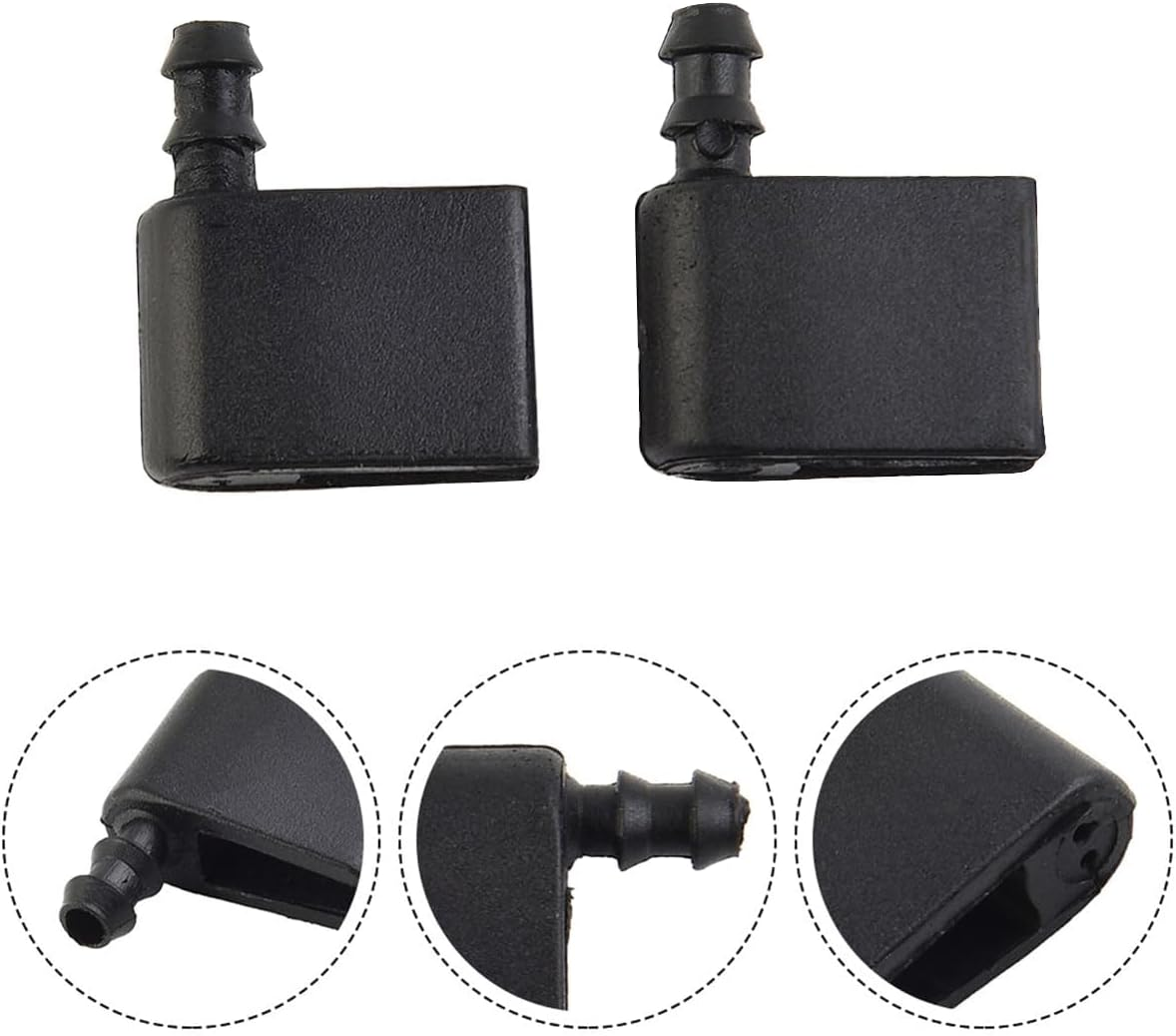 2 PCS Windshield Wiper Arm Nozzle Jet, Windshield Washer Nozzle Kit with 2M Fluid Hose and 4 Pcs Hose Connectors, Wiper Sprayer Replacement Kit 2E1955985 2E1955986 (2*Nozzle+4*Connectors+Hose) image number 4