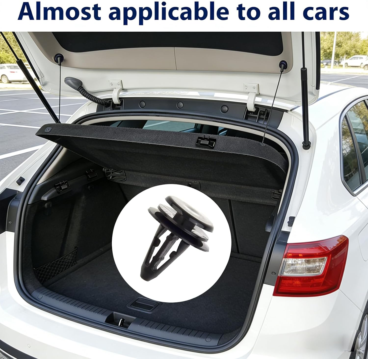 10 PCS Car Retainer Clips Set Tailgate Handle Rod Clip for MG ZS MG3 Universal Rear Boot Load Cover & Parcel Shelf String Cord Retainers Durable Auto Replacement Accessories (Black) image number 2