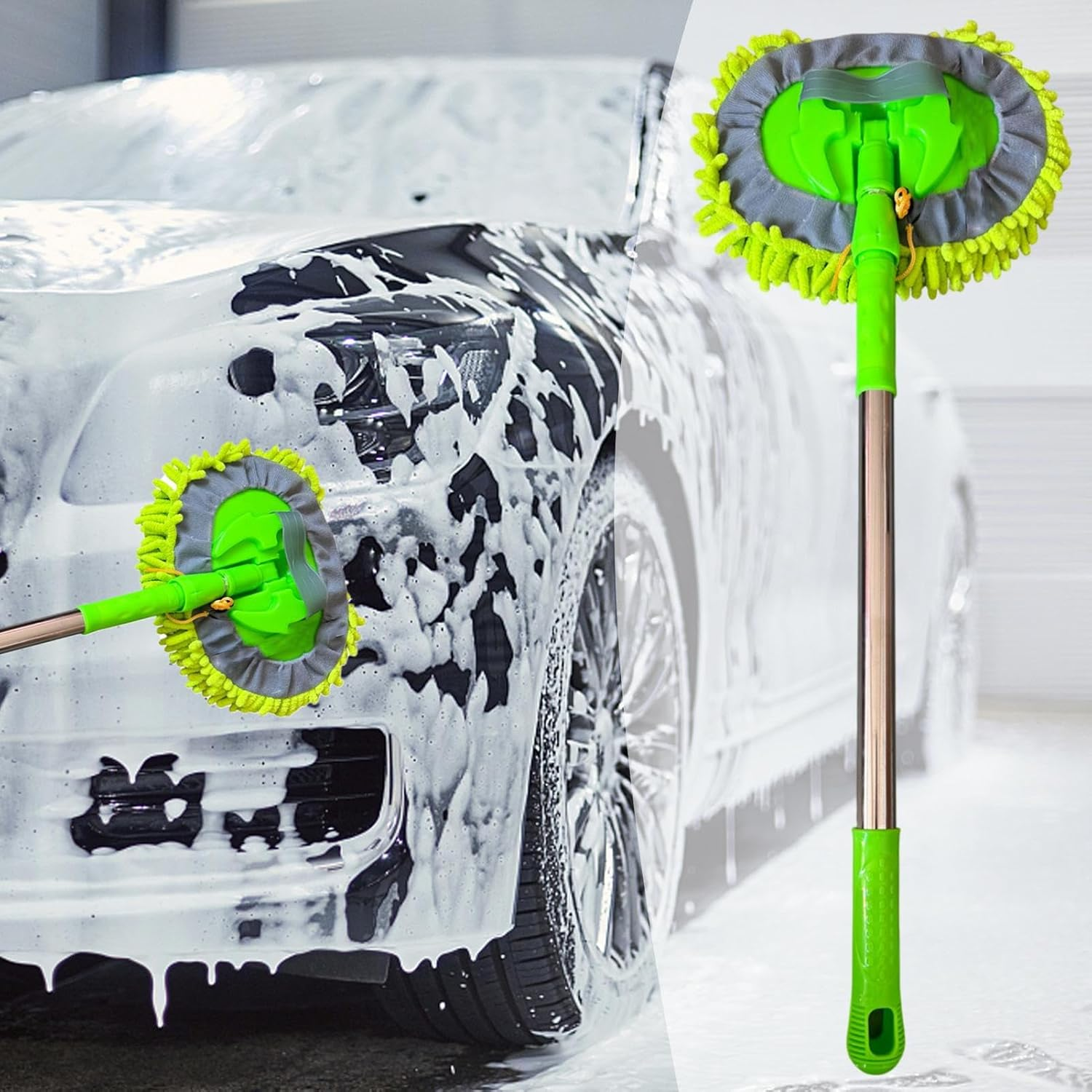 Car Washing Brushes, Telescopic Car Window Cleaning Brush, Automotive Exterior Interior Washing Supplies, Anti-Slip Dust Remover Scrubber for Vehicle Sedan Motorcycle RV image number 6