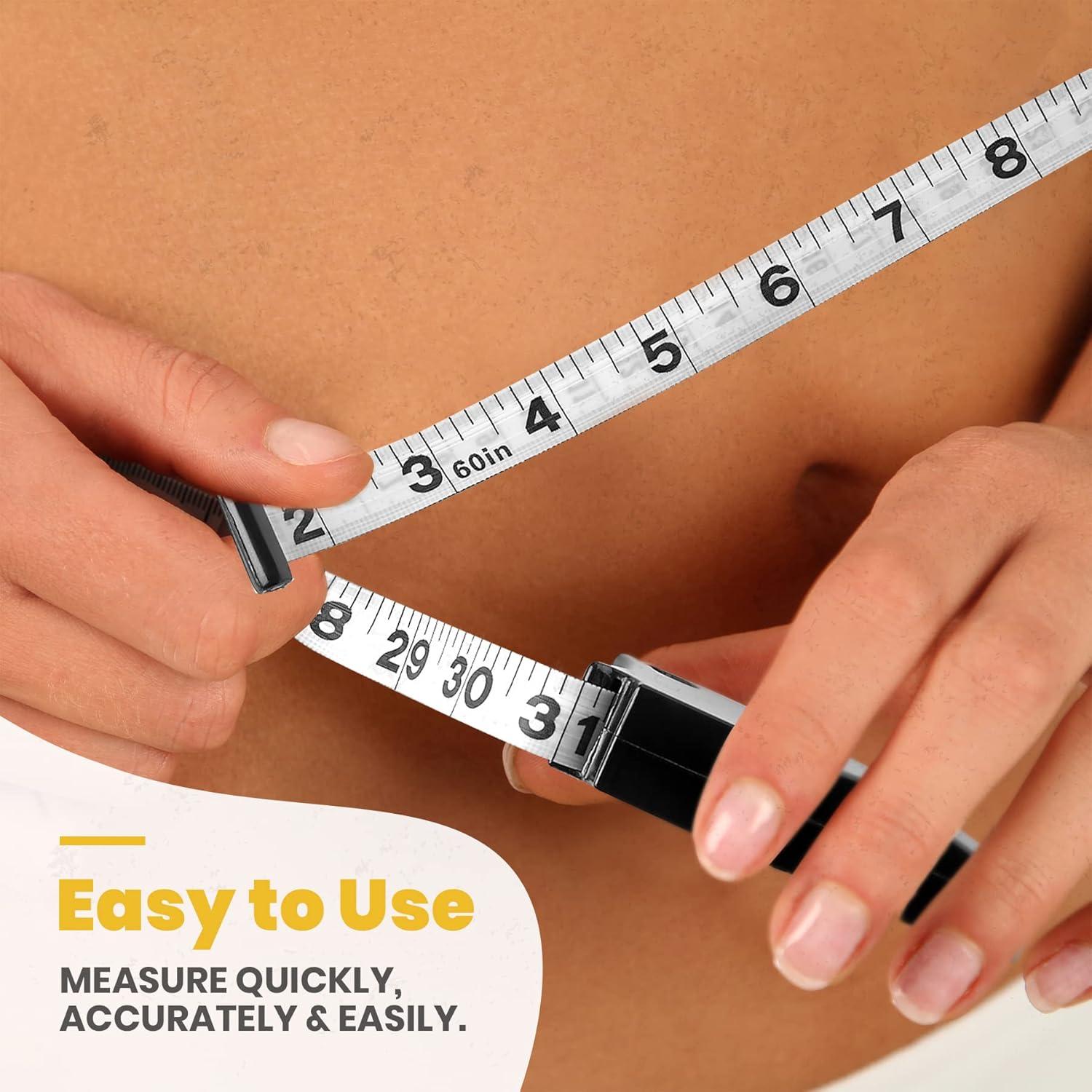 Body Tape Measure - (2 Pack) Measuring Tapes for Body and Fat Weight Monitors, (Inches & Cm) Retractable Tape Measure Ruler for Accurate Body Fat Calculator Helps Calculate Fitness Body Measurements &hellip; image number 6