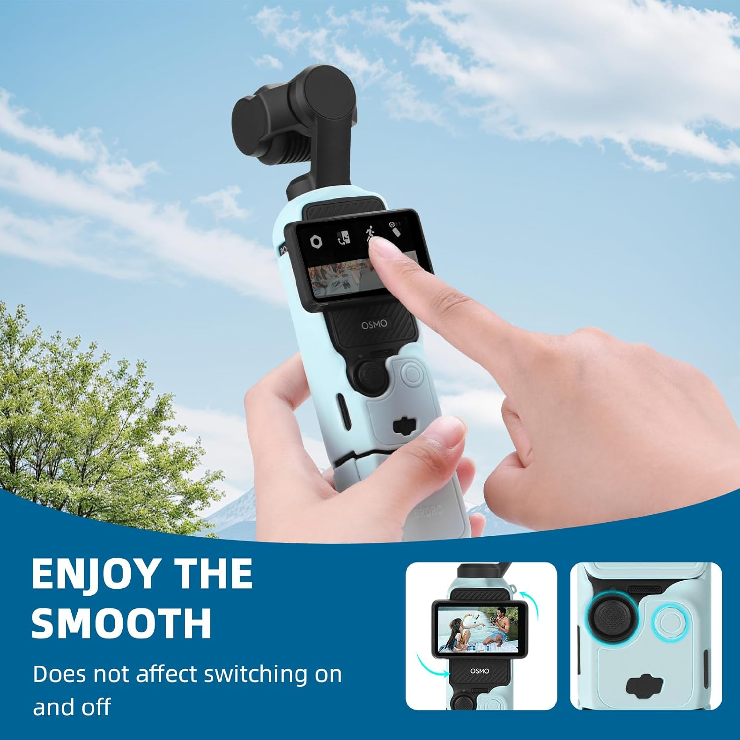 BRDRC Pocket 3 Silicone Cover, Protective Case Lens Protector Scratch-Resistant Sleeve Skin Compatible with DJI OSMO Pocket 3 Creator Combo Accessories(Purple) image number 5