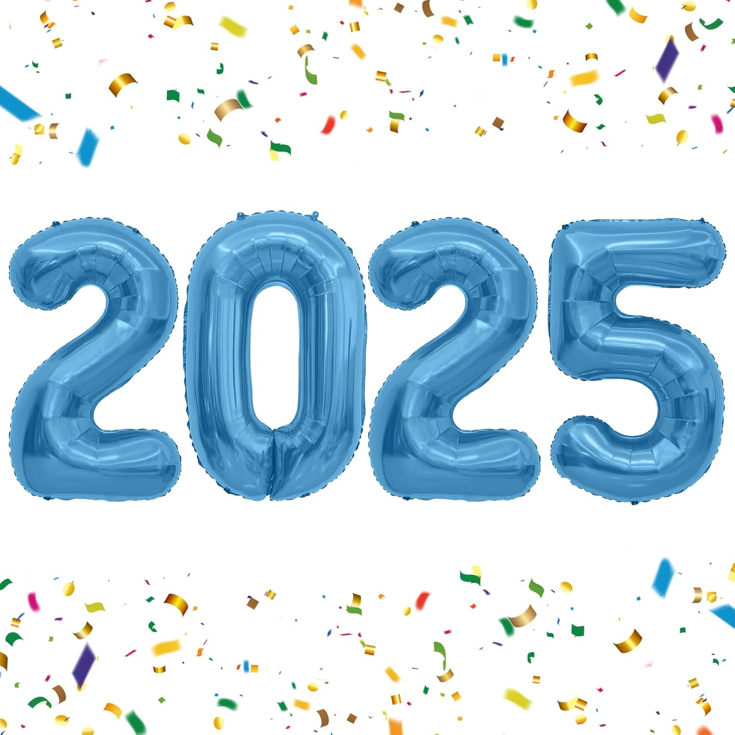 2025 Balloons Blue 2025 Foil Number Balloons, 40 Inch 2025 Balloons New Year, Large 2025 Mylar Balloons for 2025 New Years Eve Party Supplies Festival Birthday Anniversary Graduation Decorations image number 2