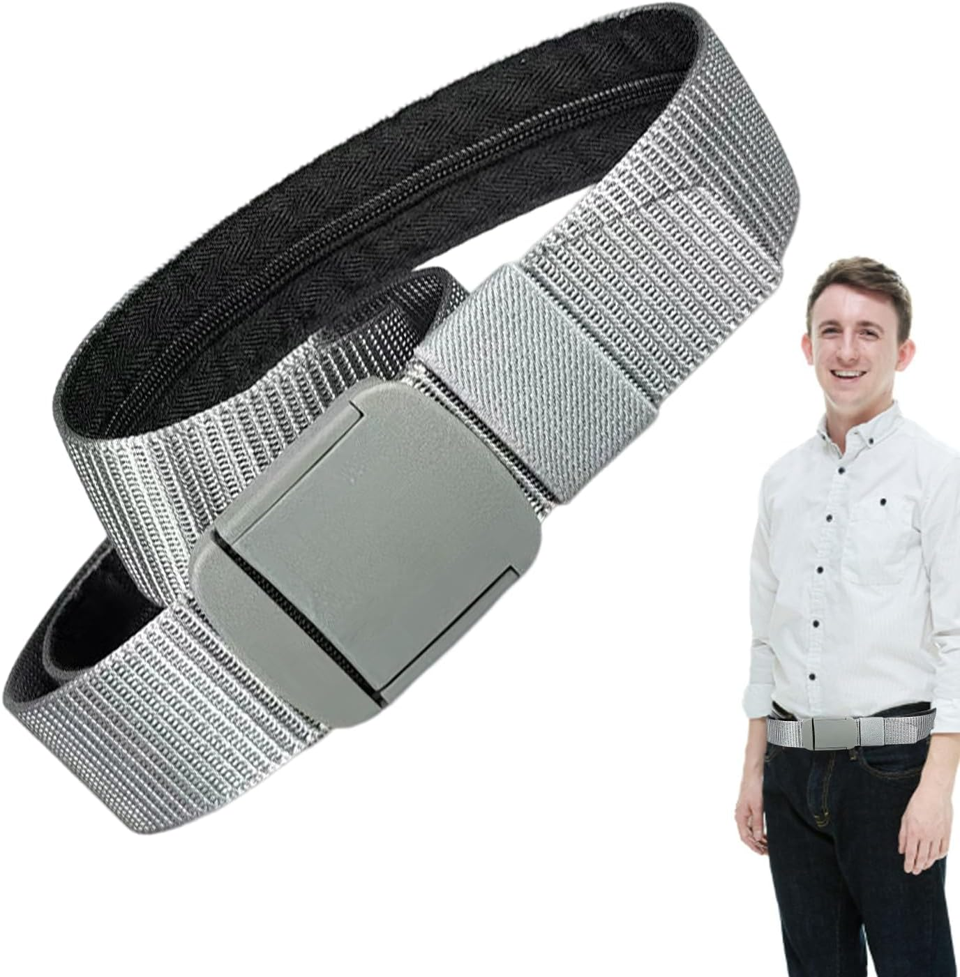 Travel Security Money Belt, Money Belt with Hidden Money Pocket, Undercover Hidden Wallet, Adjustable Canvas Belt for Travel, Money Waist Belt Bag, Anti-Theft Passport Wallets for Men & Women image number 5