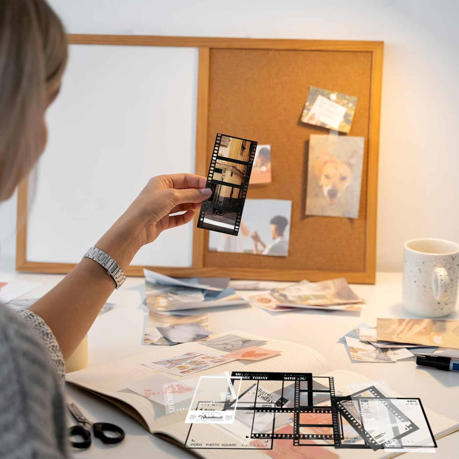 NILLOS Retro Camera Stickers, 45 Sheets Vintage Filmstrip Stickers for Art Crafts, Scrapbooking, Card Making (3 Themes) image number 6