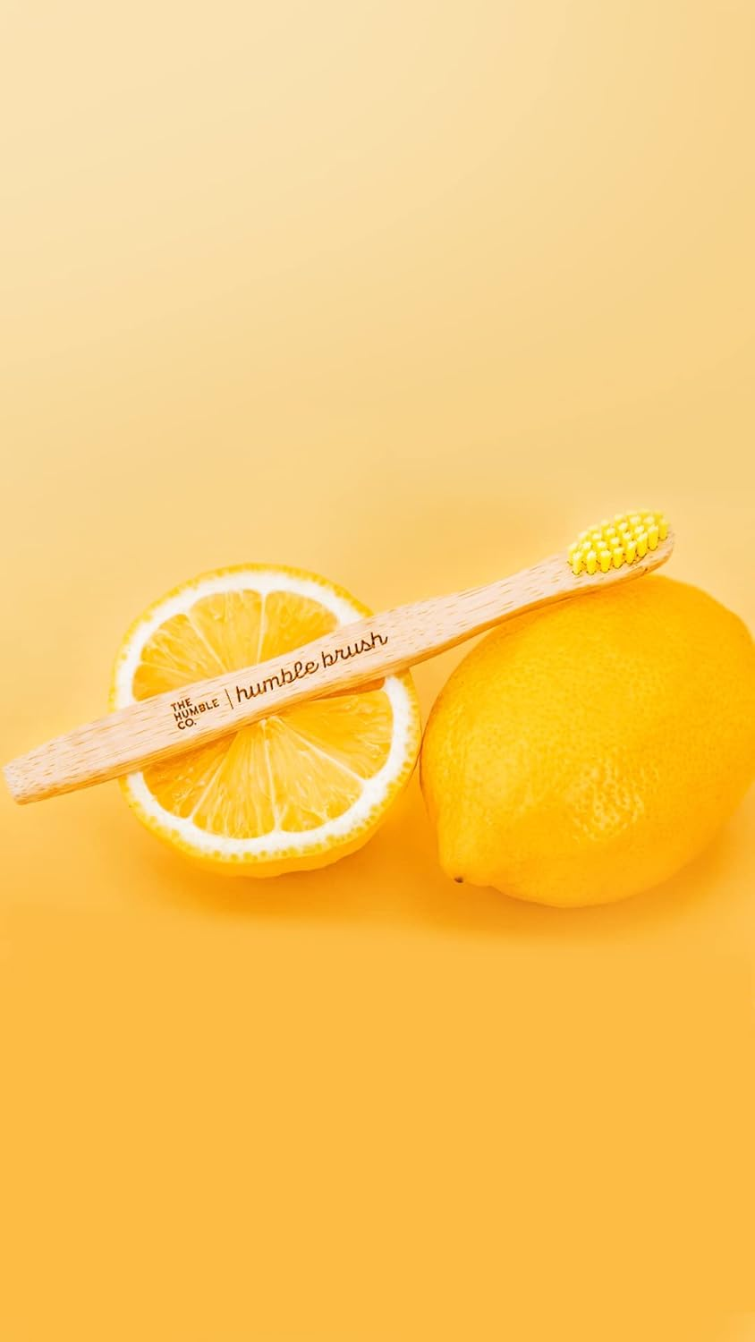 Humble Co. Kids Ultra Soft Bristles Bamboo Toothbrush, Yellow image number 4