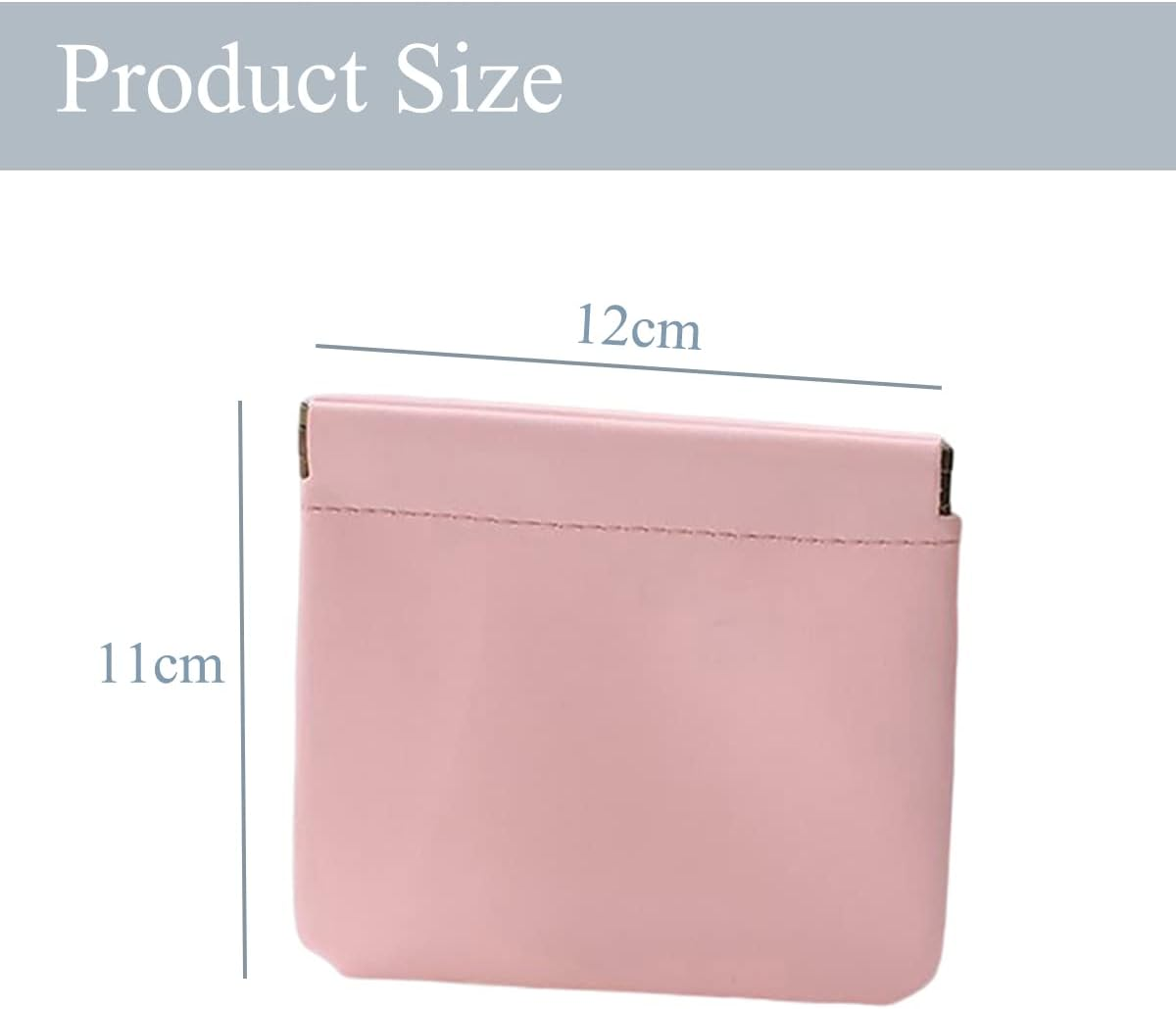 ALUXY Pocket Cosmetic Bag, Waterproof Leather No Zipper Self-Closing Portable Travel Makeup Pouch, A, Modern and Simple image number 5