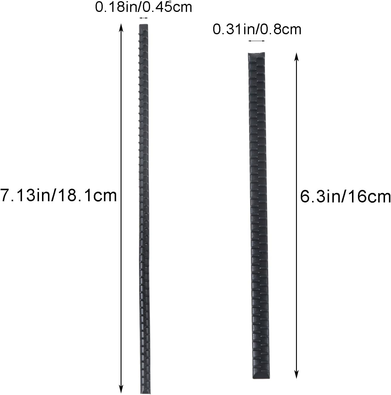 20Pcs Anti-Slip Headband Teeth Strip,Anti Slip Strips Bands Headbands,Anti Slip Strap Band Strip Headband Teeth Strip,Anti-Slip Rubber Teeth Gripper Strip,Black Plastic Headband Anti-Slip Teeth Strip image number 1