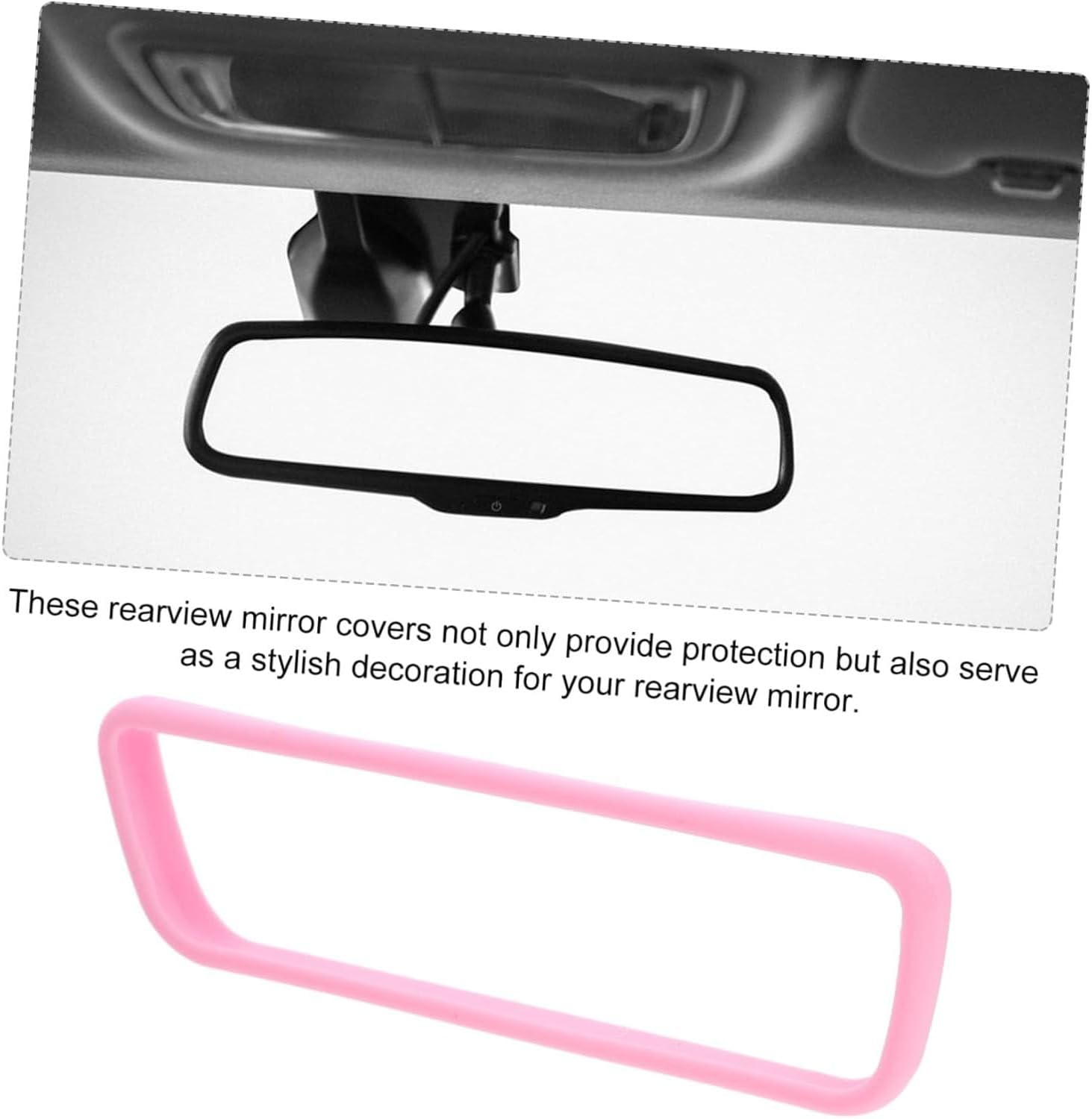 Lexziuo 1Pcs Protect Your Car Rearview Mirror Model Y Compatible Mirror Guard Frame Cover Pink Accessories image number 6